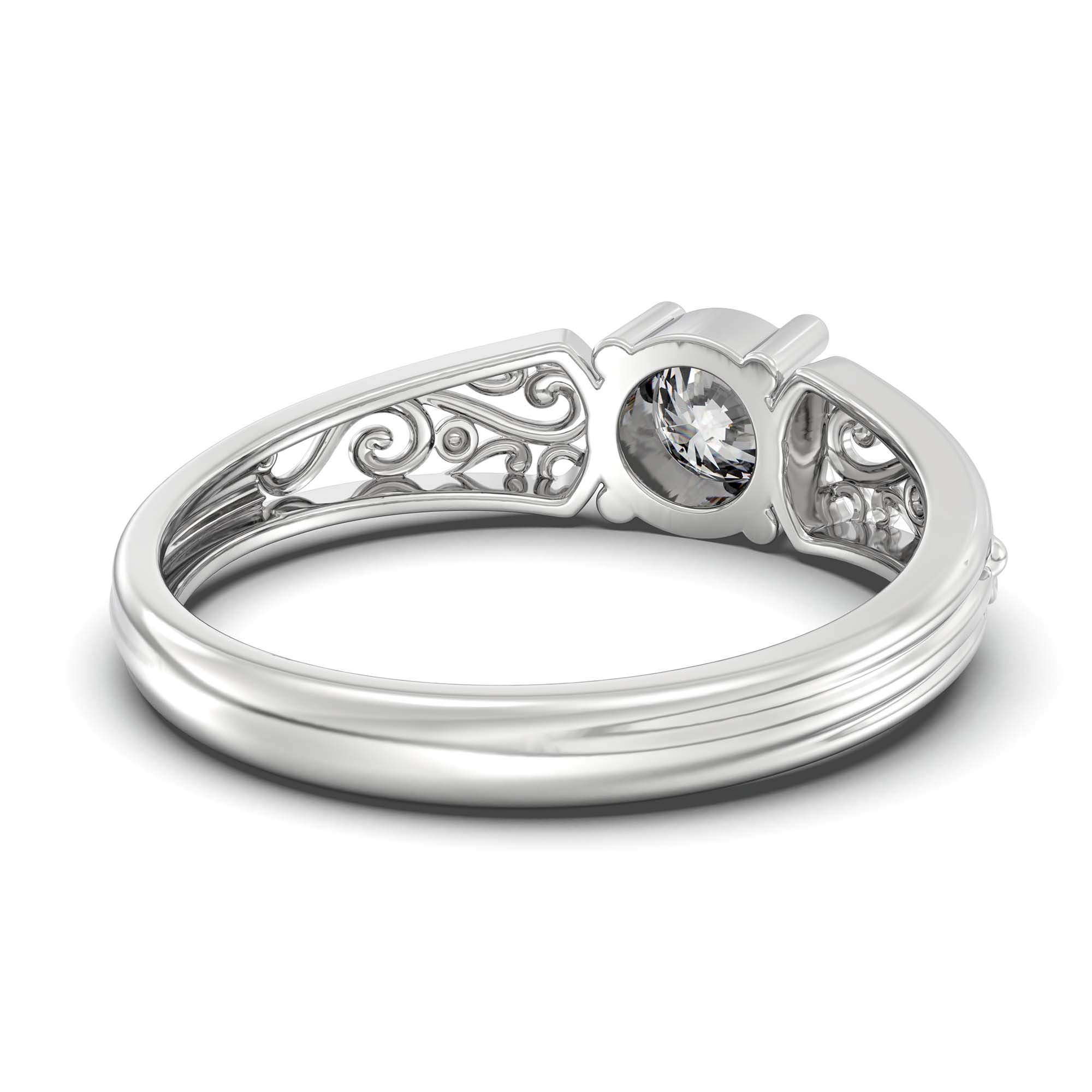 Lab-Grown Diamond Solitaire Ring for Women in 18K White Gold – 0.5 Ct Round, 3 g (Design K13-1-APGAA) thumbnail