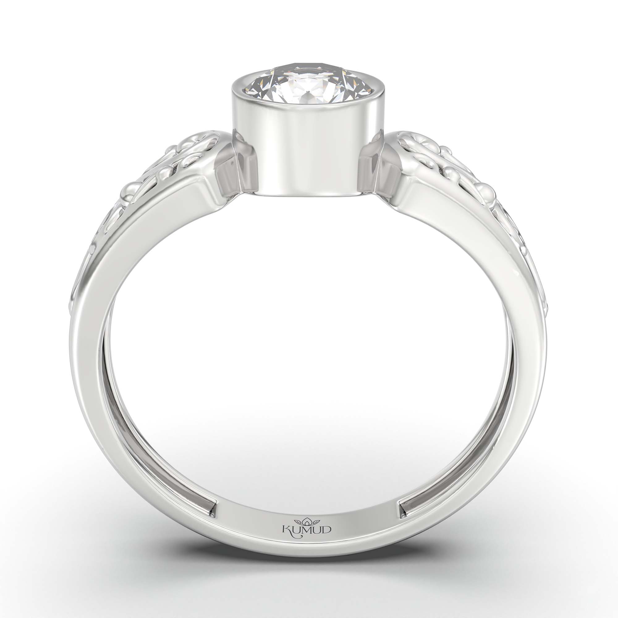 Lab-Grown Diamond Solitaire Ring for Women in 18K White Gold – 0.5 Ct Round, 3 g (Design K13-1-BBZAA) thumbnail