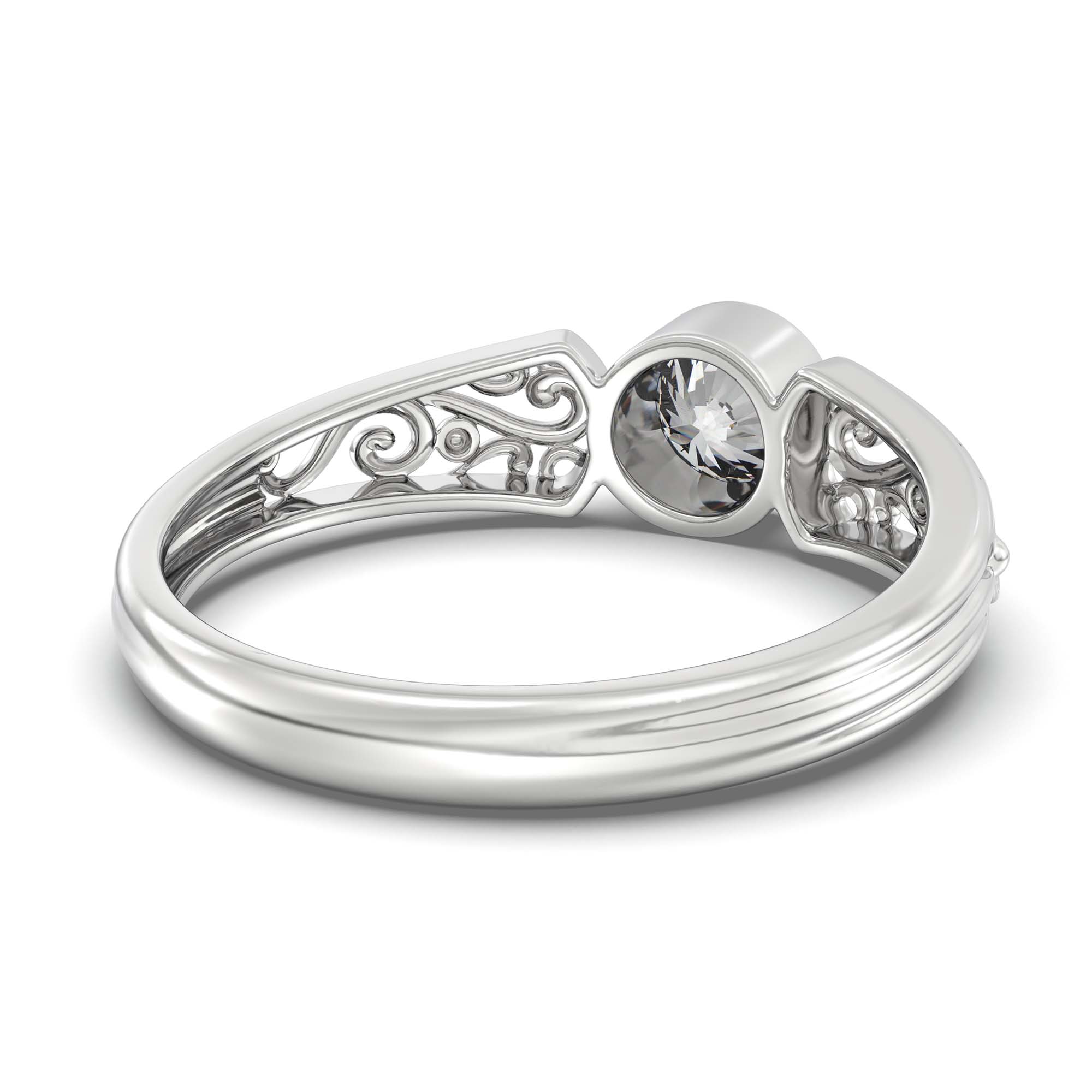 Lab-Grown Diamond Solitaire Ring for Women in 18K White Gold – 0.5 Ct Round, 3 g (Design K13-1-BBZAA) thumbnail