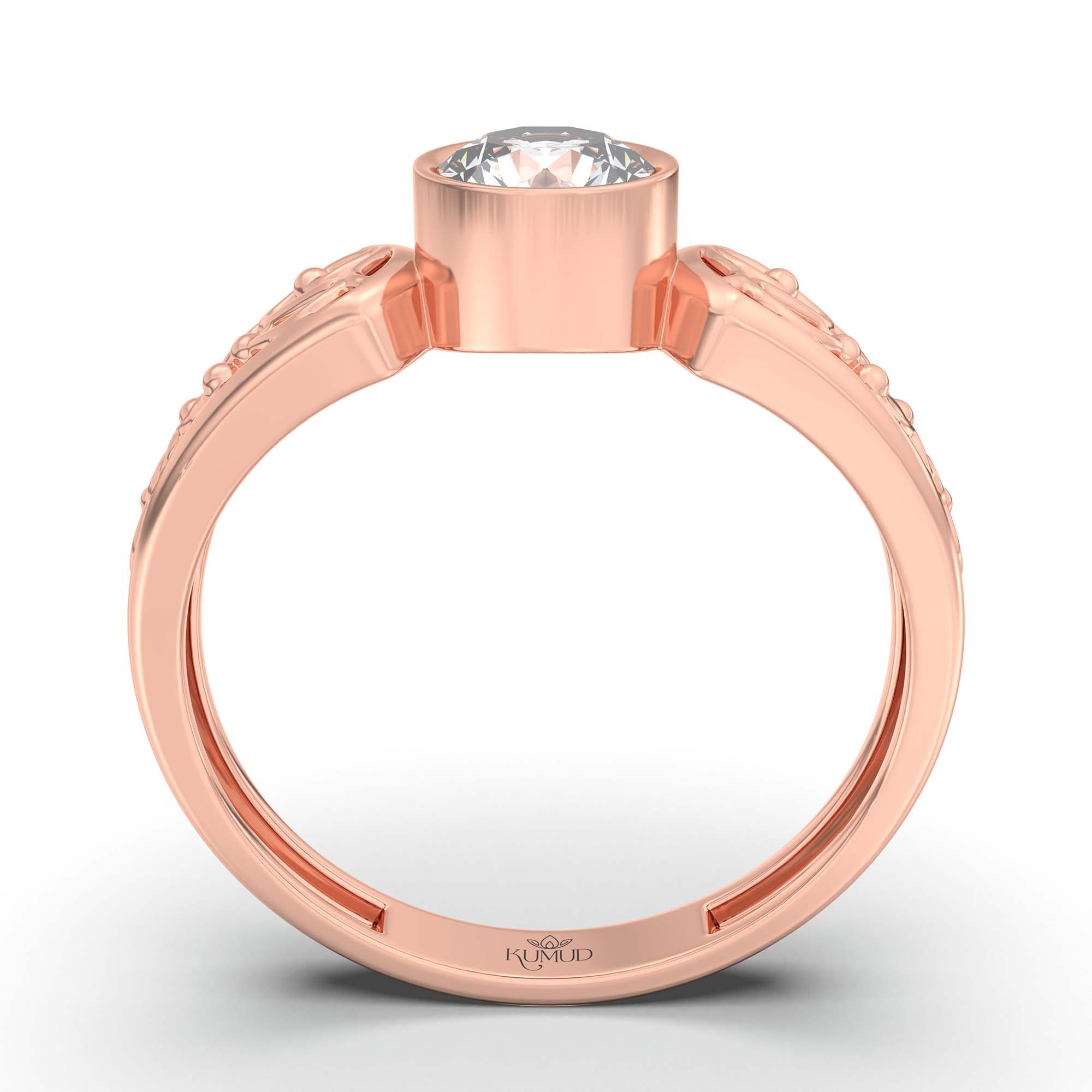 Lab-Grown Diamond Solitaire Ring for Women in 18K Rose Gold – 0.5 Ct Round, 3 g (Design K13-2-BBZAA) thumbnail