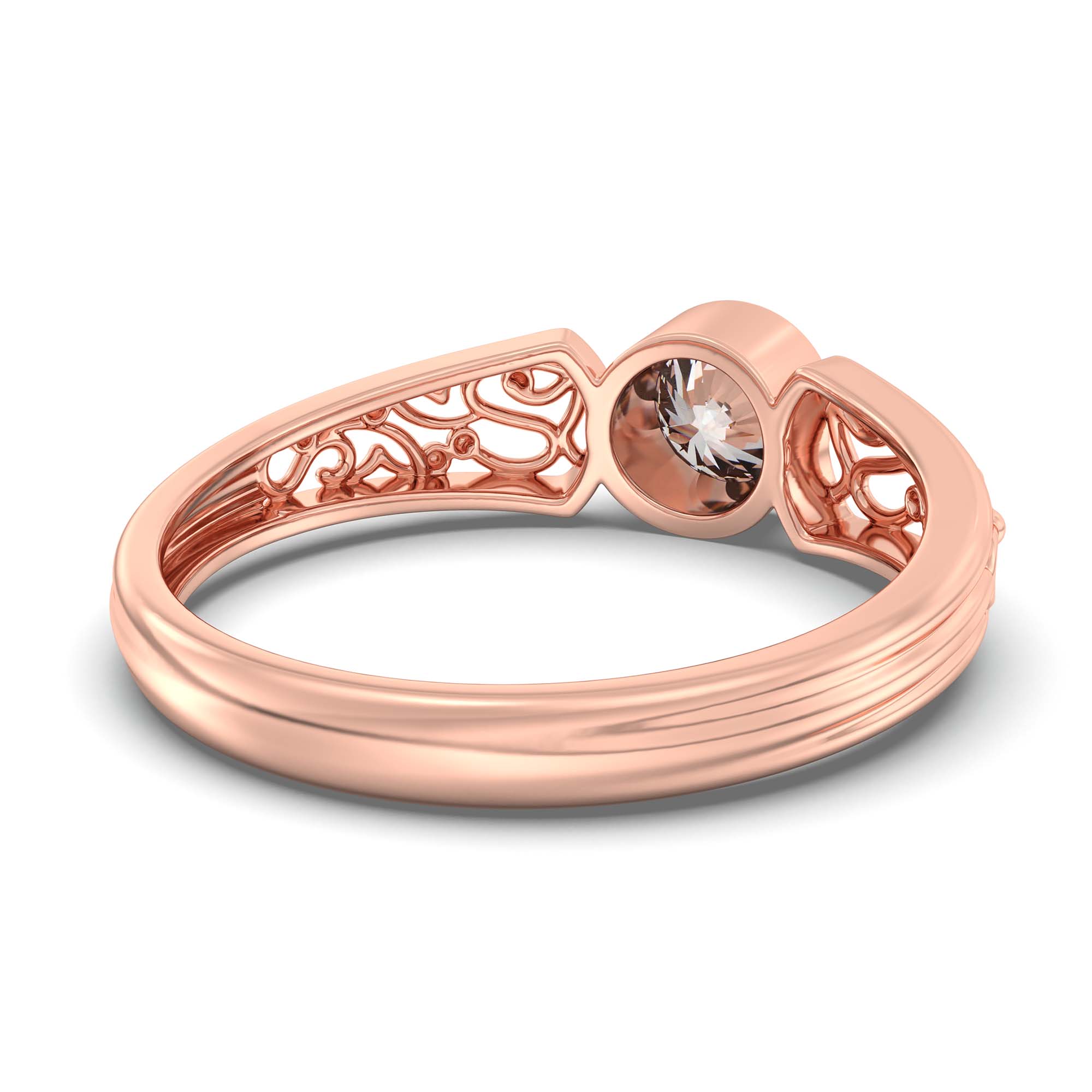 Lab-Grown Diamond Solitaire Ring for Women in 18K Rose Gold – 0.5 Ct Round, 3 g (Design K13-2-BBZAA) thumbnail