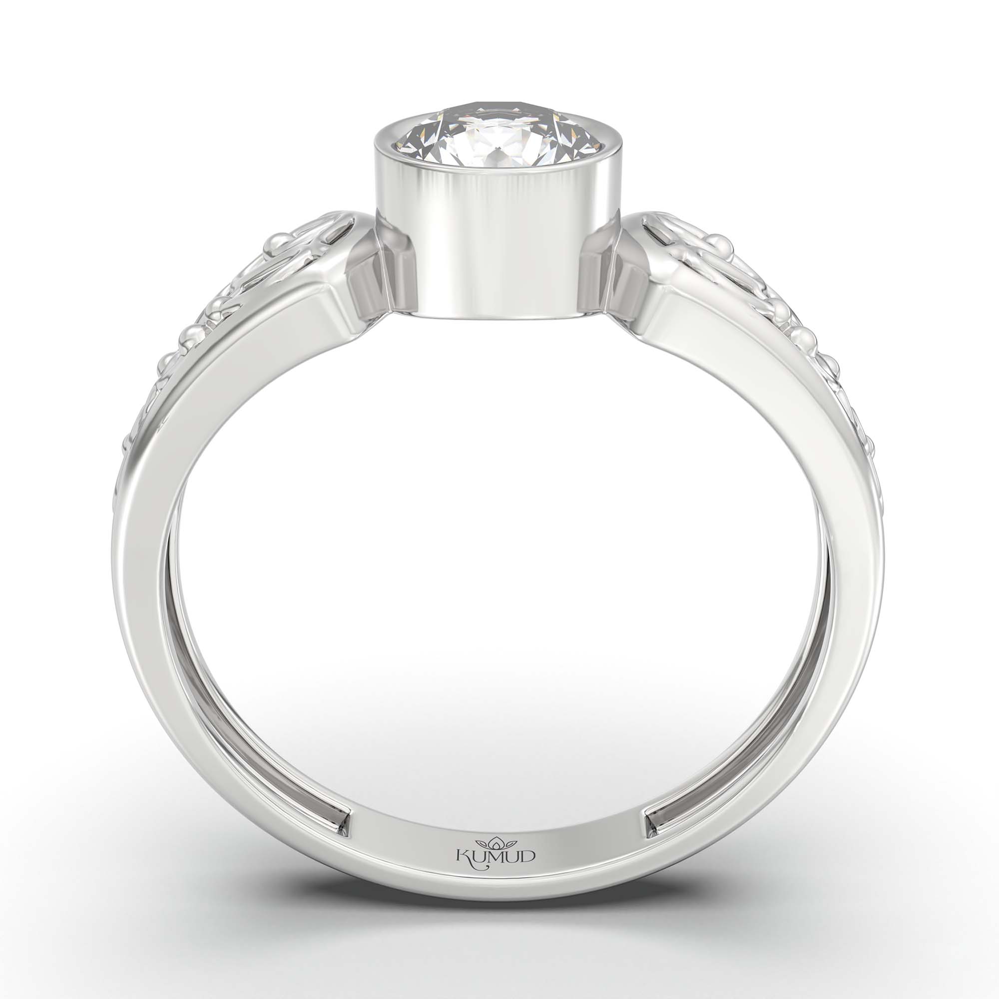 Lab-Grown Diamond Solitaire Ring for Women in 18K White Gold – 0.5 Ct Round, 3 g (Design K13-2-BBZAA) thumbnail