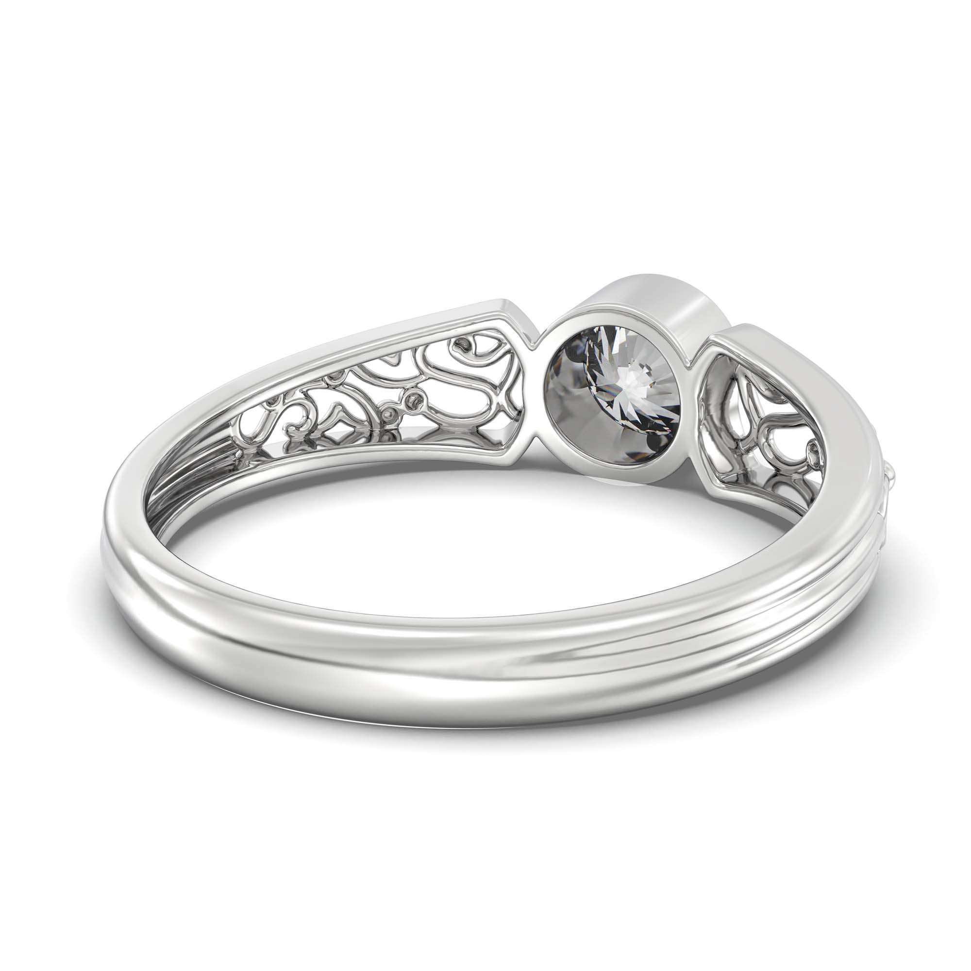 Lab-Grown Diamond Solitaire Ring for Women in 18K White Gold – 0.5 Ct Round, 3 g (Design K13-2-BBZAA) thumbnail