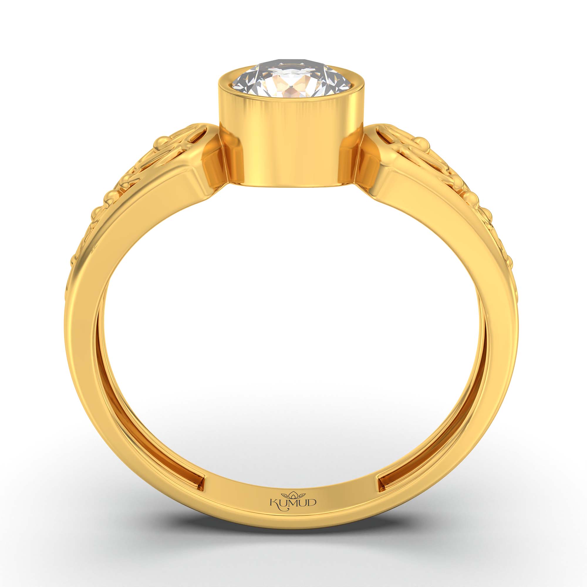Lab-Grown Diamond Solitaire Ring for Women in 22K Yellow Gold – 0.5 Ct Round, 3 g (Design K13-2-BBZAA) thumbnail