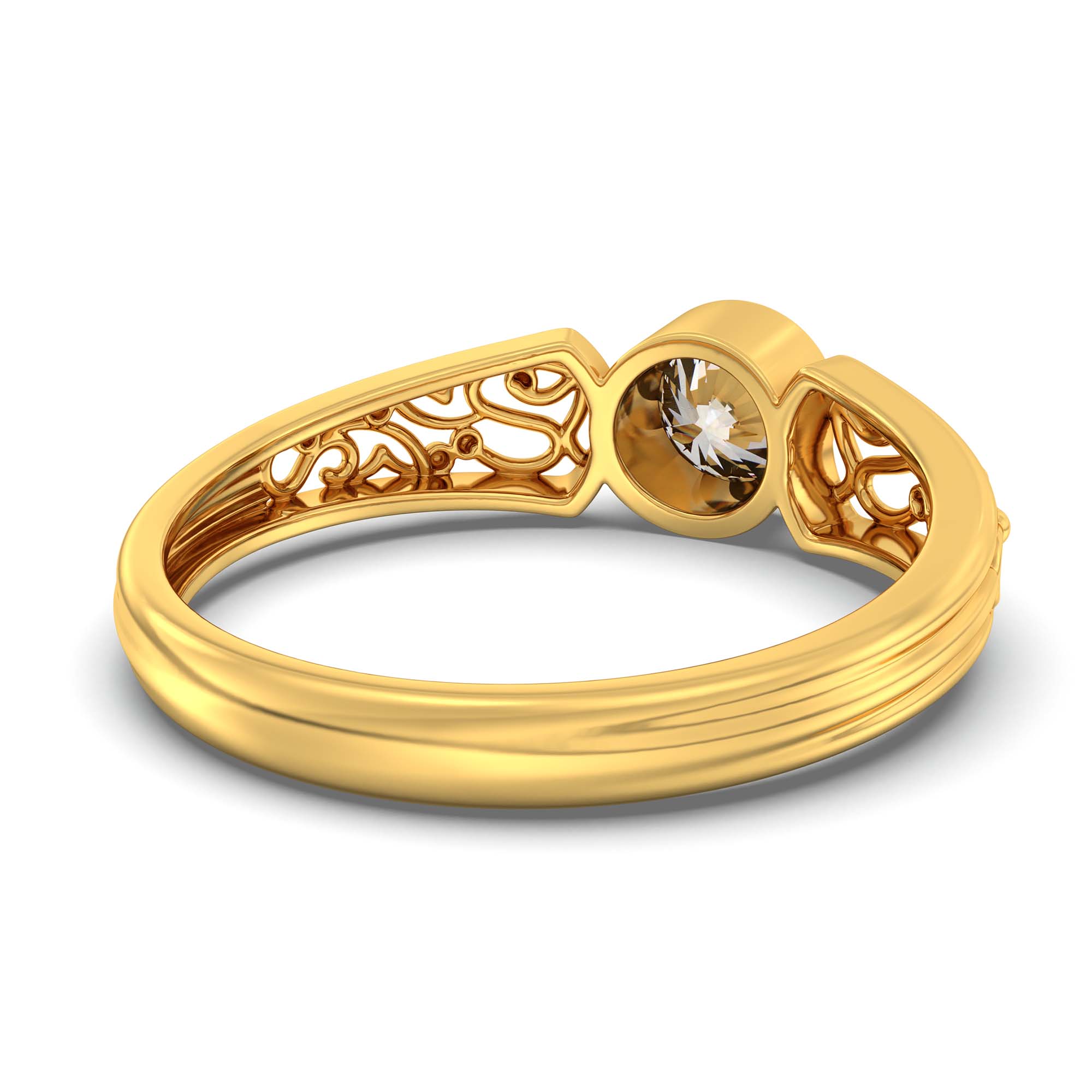 Lab-Grown Diamond Solitaire Ring for Women in 22K Yellow Gold – 0.5 Ct Round, 3 g (Design K13-2-BBZAA) thumbnail