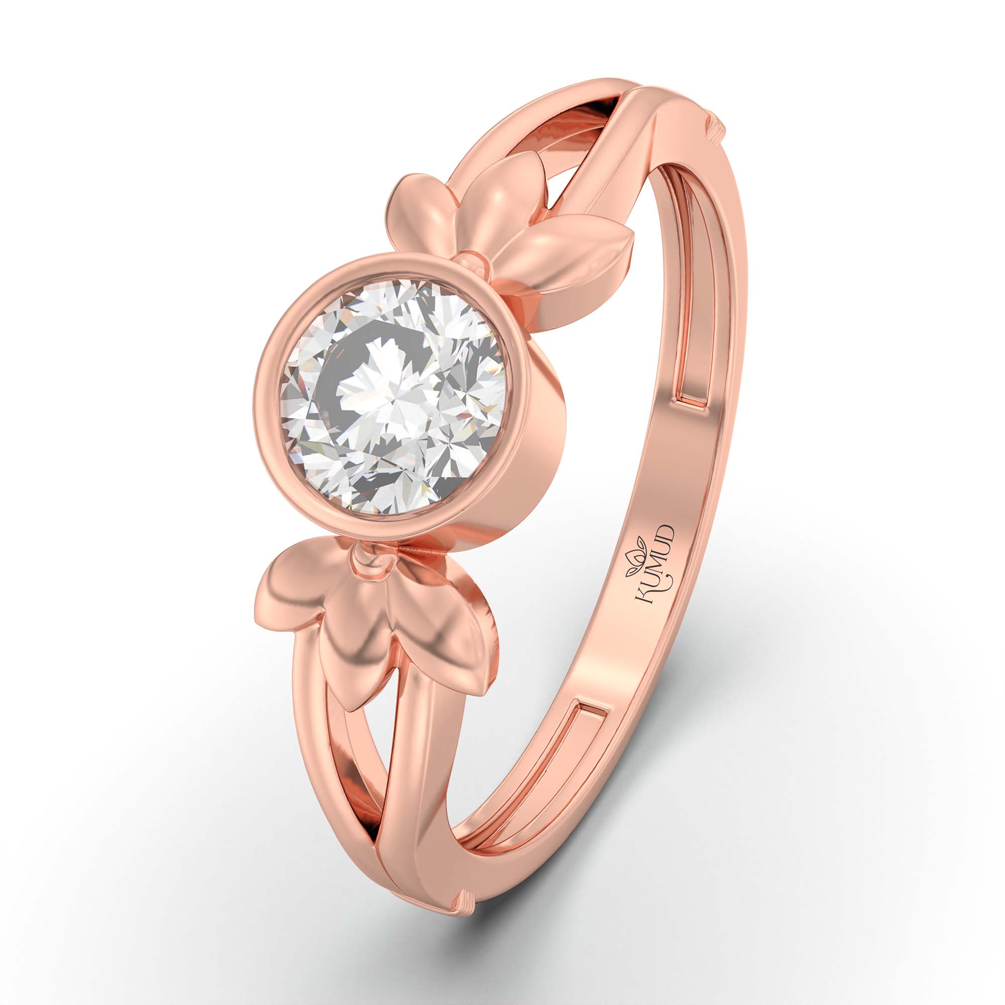 Lab-Grown Diamond Solitaire Ring for Women in 18K Rose Gold – 0.5 Ct Round, 3 g (Design K13-3-BBZAA) thumbnail