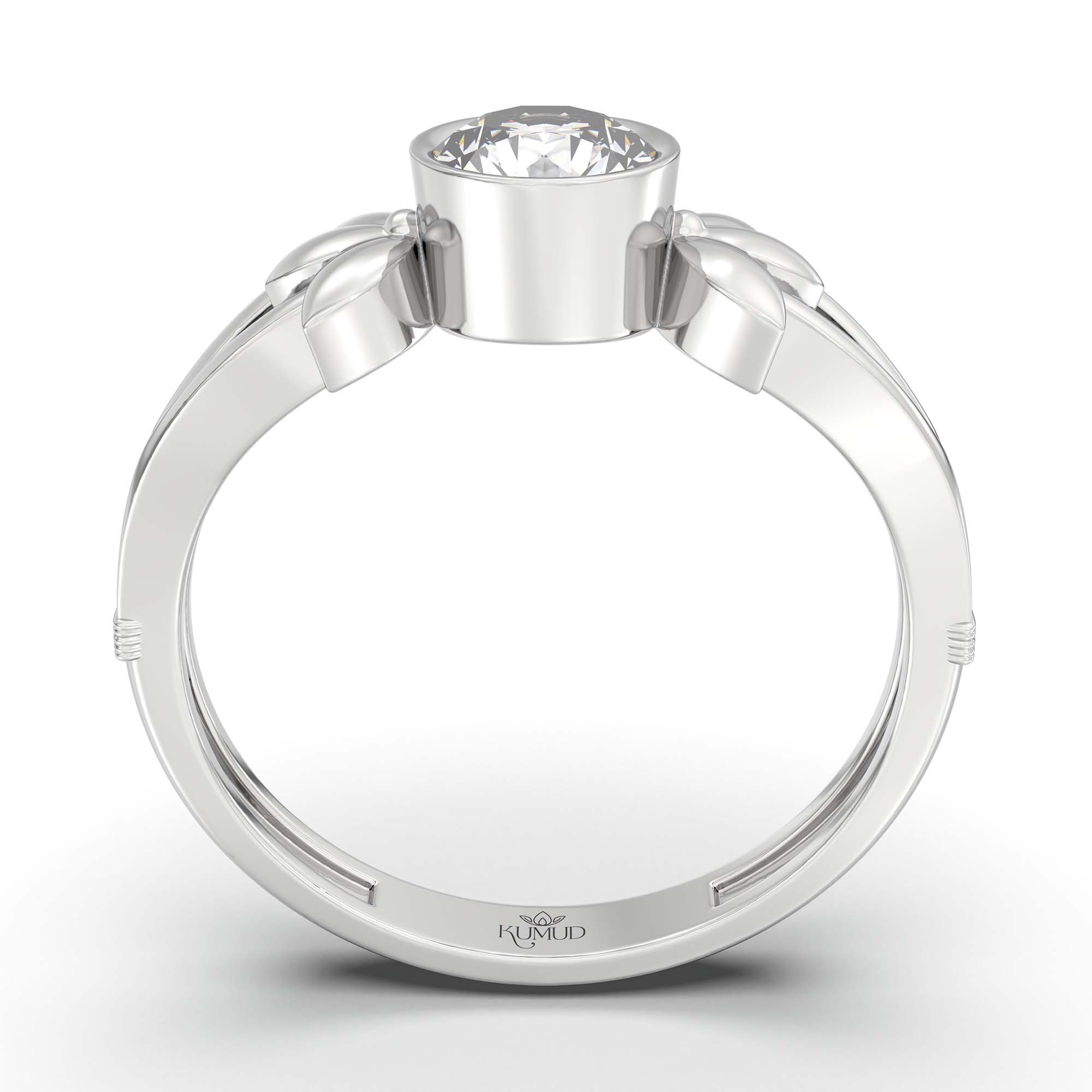 Lab-Grown Diamond Solitaire Ring for Women in 18K White Gold – 0.5 Ct Round, 3 g (Design K13-3-BBZAA) thumbnail