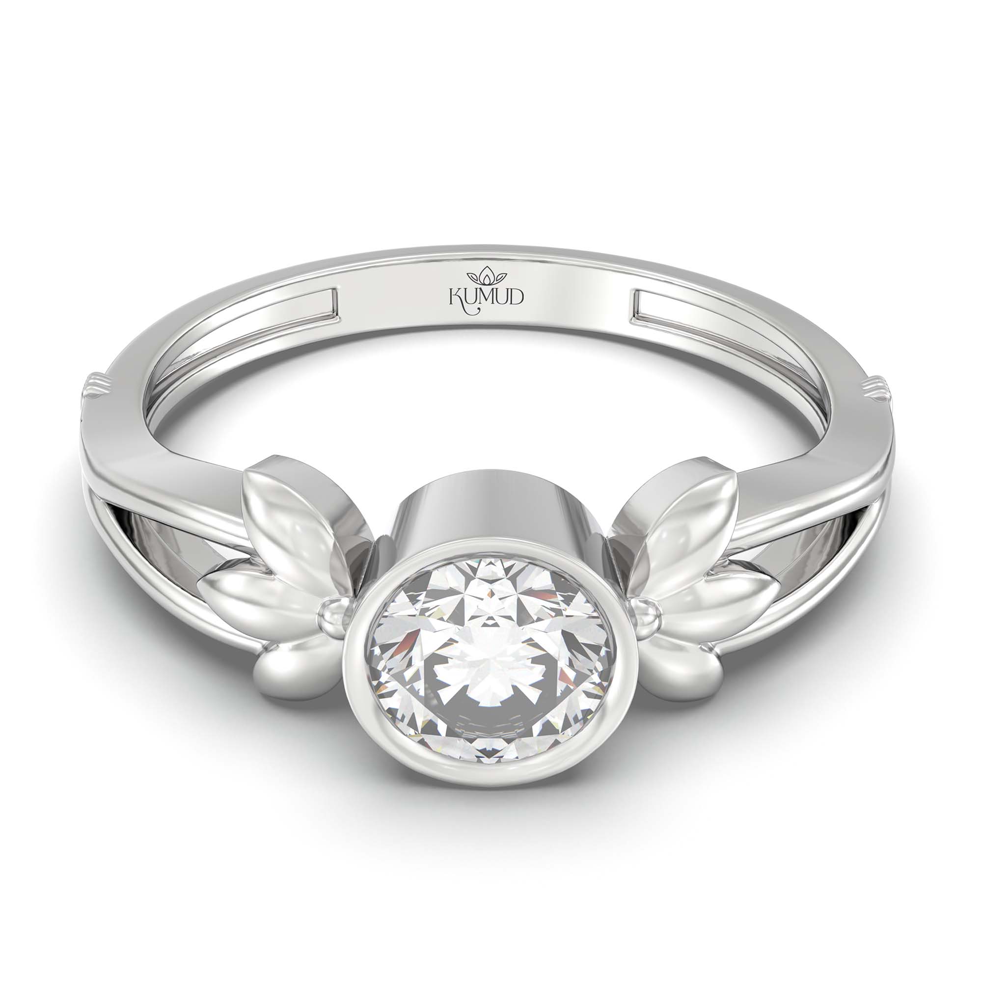 Lab-Grown Diamond Solitaire Ring for Women in 18K White Gold – 0.5 Ct Round, 3 g (Design K13-3-BBZAA) thumbnail