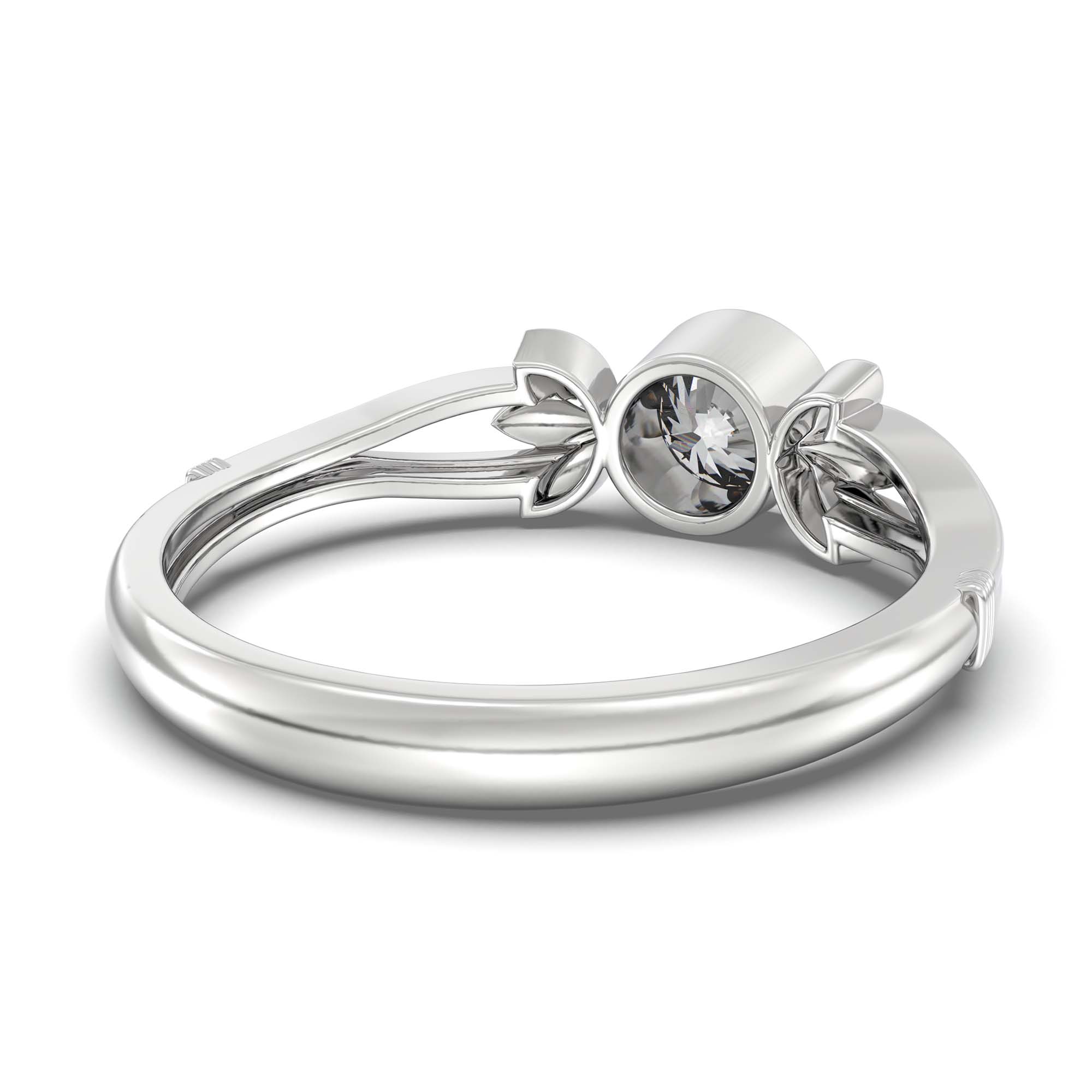 Lab-Grown Diamond Solitaire Ring for Women in 18K White Gold – 0.5 Ct Round, 3 g (Design K13-3-BBZAA) thumbnail