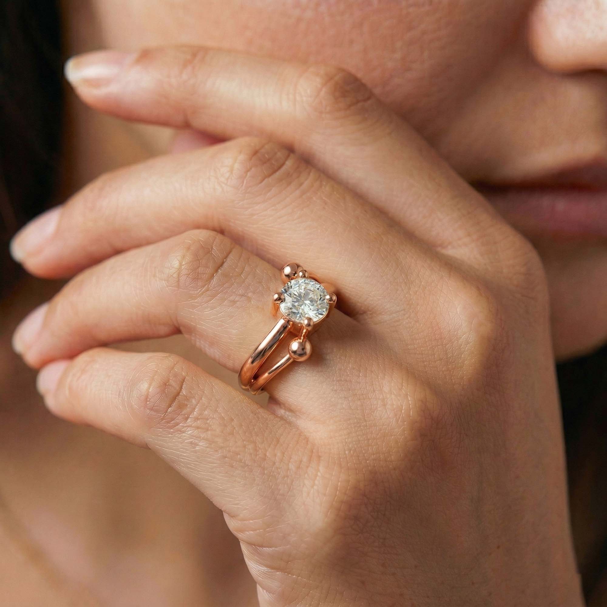 Lab-Grown Diamond Solitaire Ring for Women in 18K Rose Gold – 0.5 Ct Round, 3 g (Design K13-5-APGAA) thumbnail