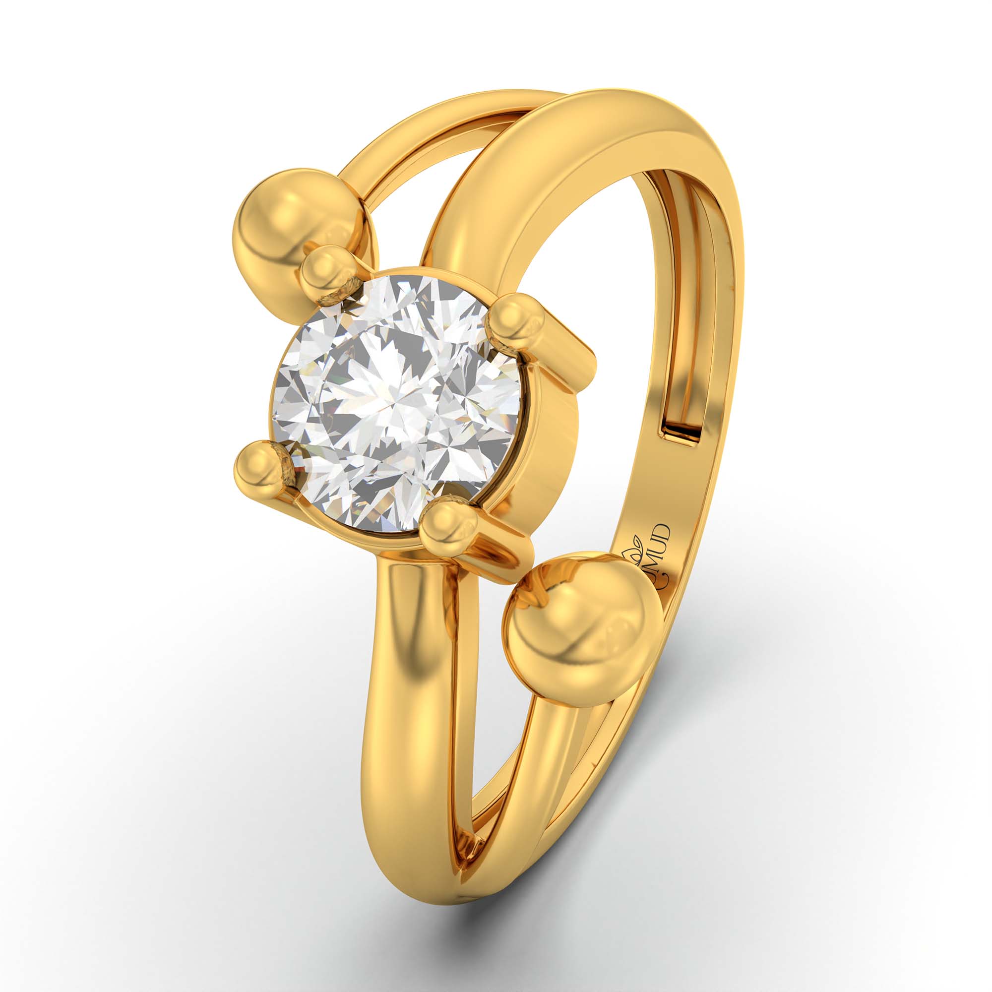 Lab-Grown Diamond Solitaire Ring for Women in 22K Yellow Gold – 0.5 Ct Round, 3 g (Design K13-5-APGAA) thumbnail