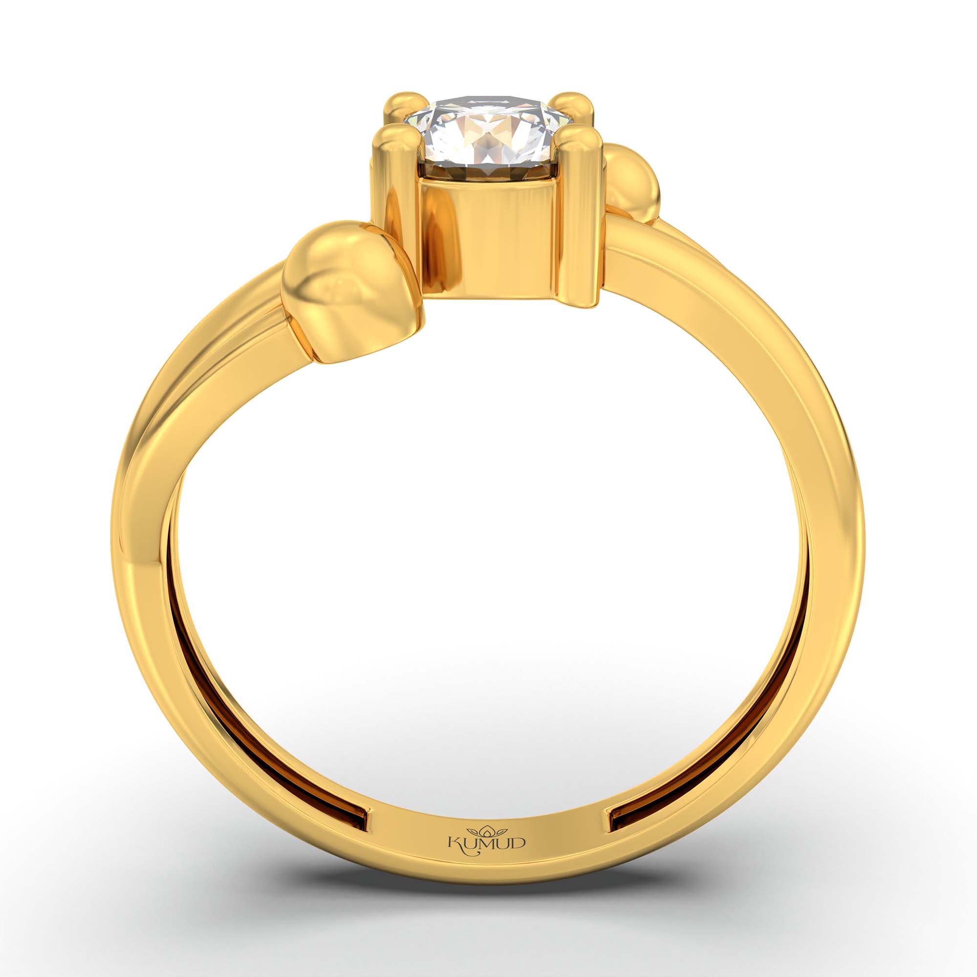 Lab-Grown Diamond Solitaire Ring for Women in 22K Yellow Gold – 0.5 Ct Round, 3 g (Design K13-5-APGAA) thumbnail