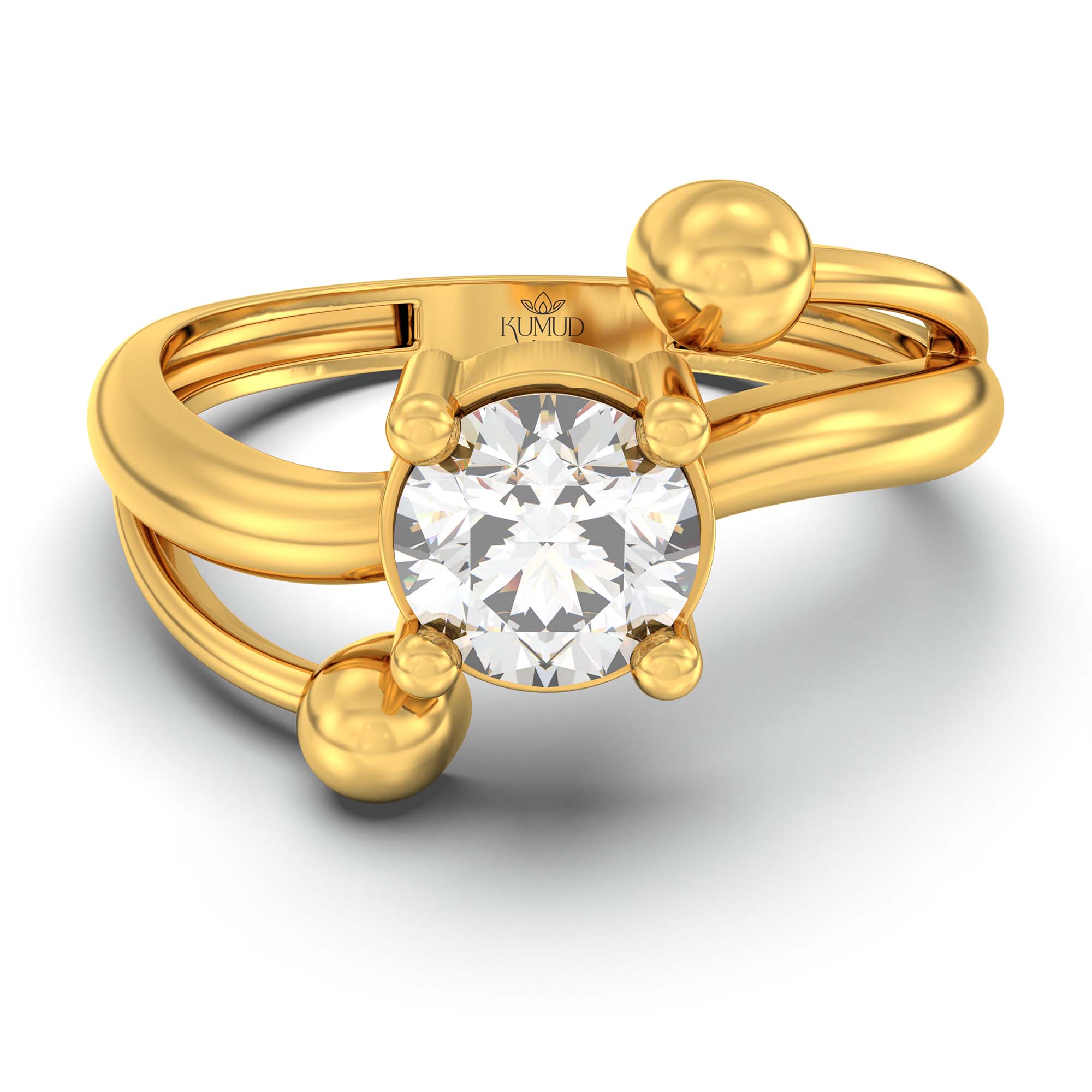 Lab-Grown Diamond Solitaire Ring for Women in 22K Yellow Gold – 0.5 Ct Round, 3 g (Design K13-5-APGAA) thumbnail