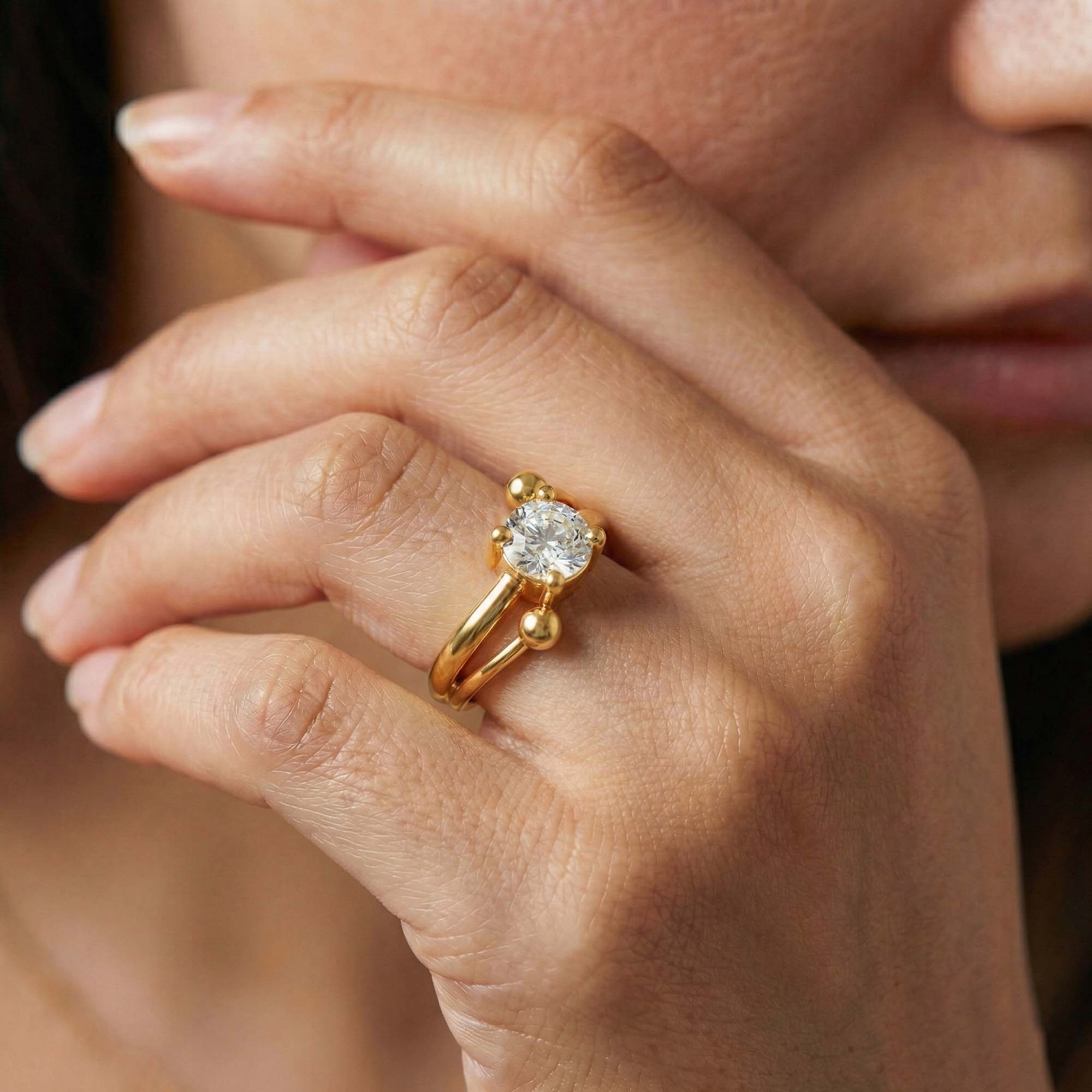 Lab-Grown Diamond Solitaire Ring for Women in 22K Yellow Gold – 0.5 Ct Round, 3 g (Design K13-5-APGAA) thumbnail