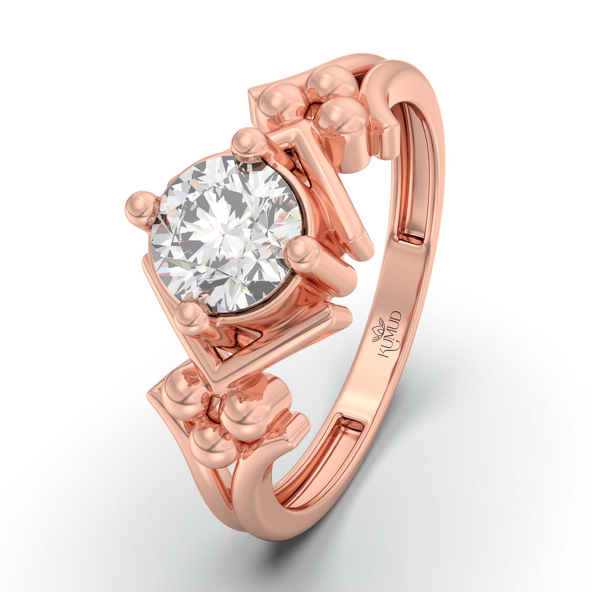 Lab-Grown Diamond Solitaire Ring for Women in 18K Rose Gold – 0.5 Ct Round, 3 g (Design K13-6-APGAA) thumbnail