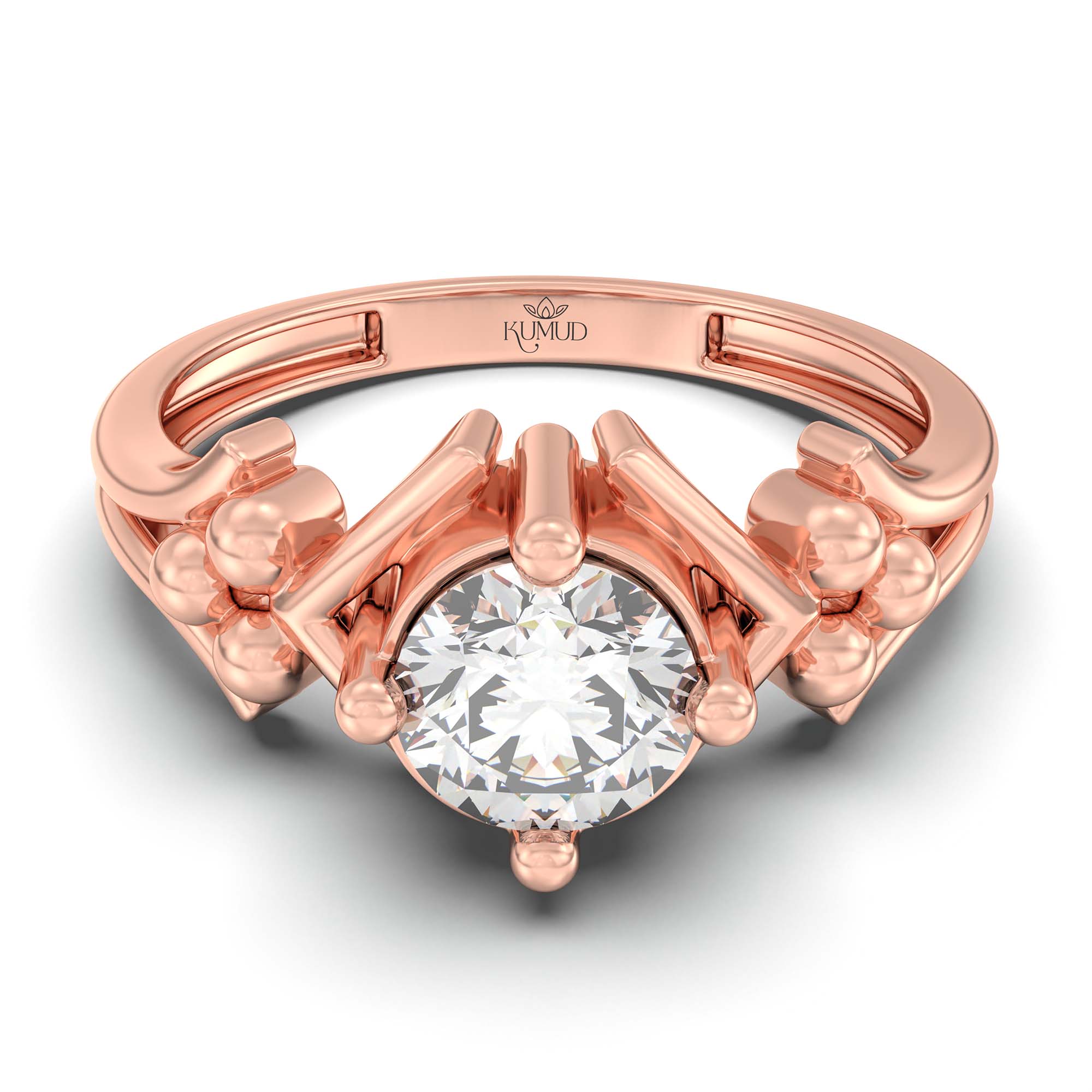 Lab-Grown Diamond Solitaire Ring for Women in 18K Rose Gold – 0.5 Ct Round, 3 g (Design K13-6-APGAA) thumbnail