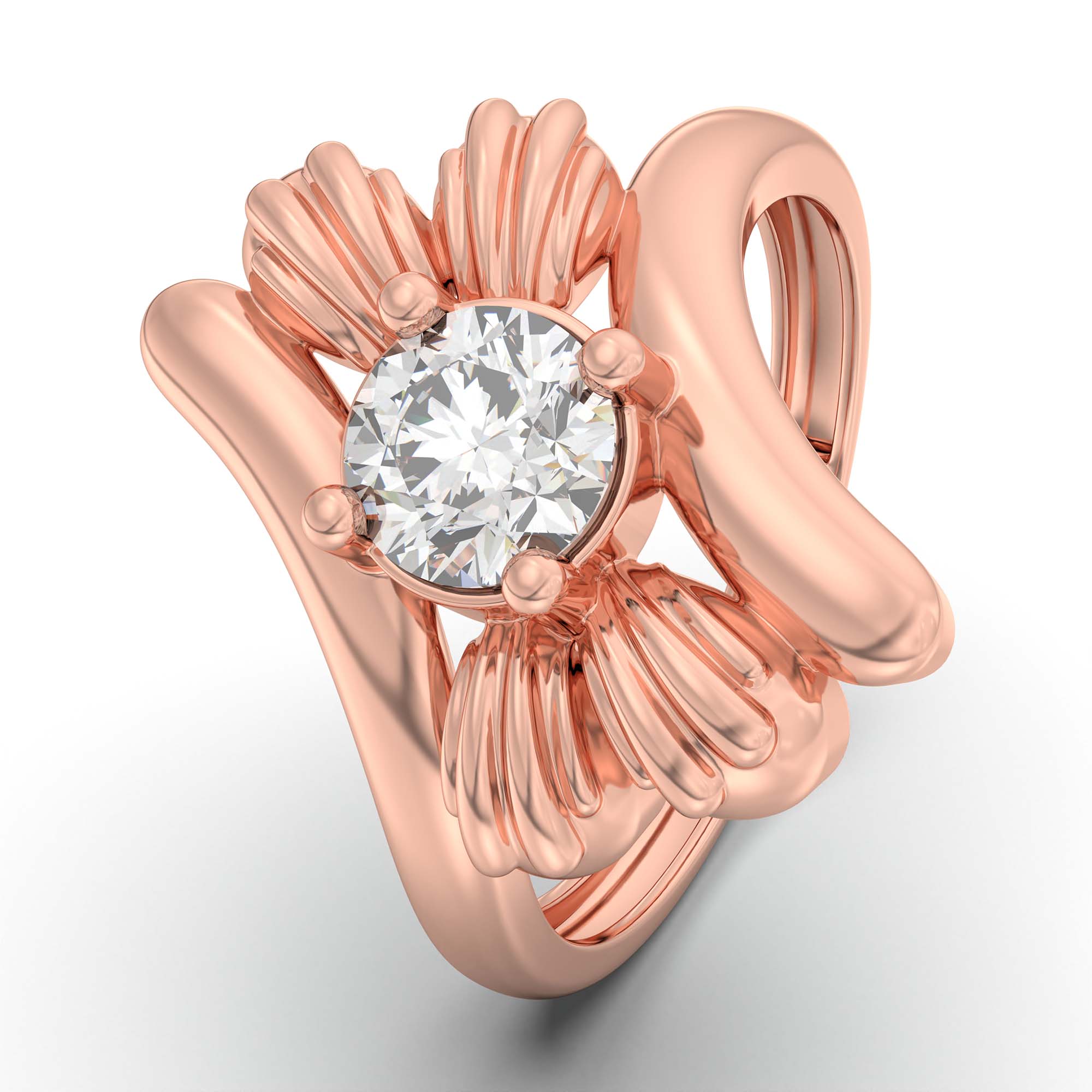 Lab-Grown Diamond Solitaire Ring for Women in 18K Rose Gold – 0.5 Ct Round, 3 g (Design K13-7-APGAA) thumbnail
