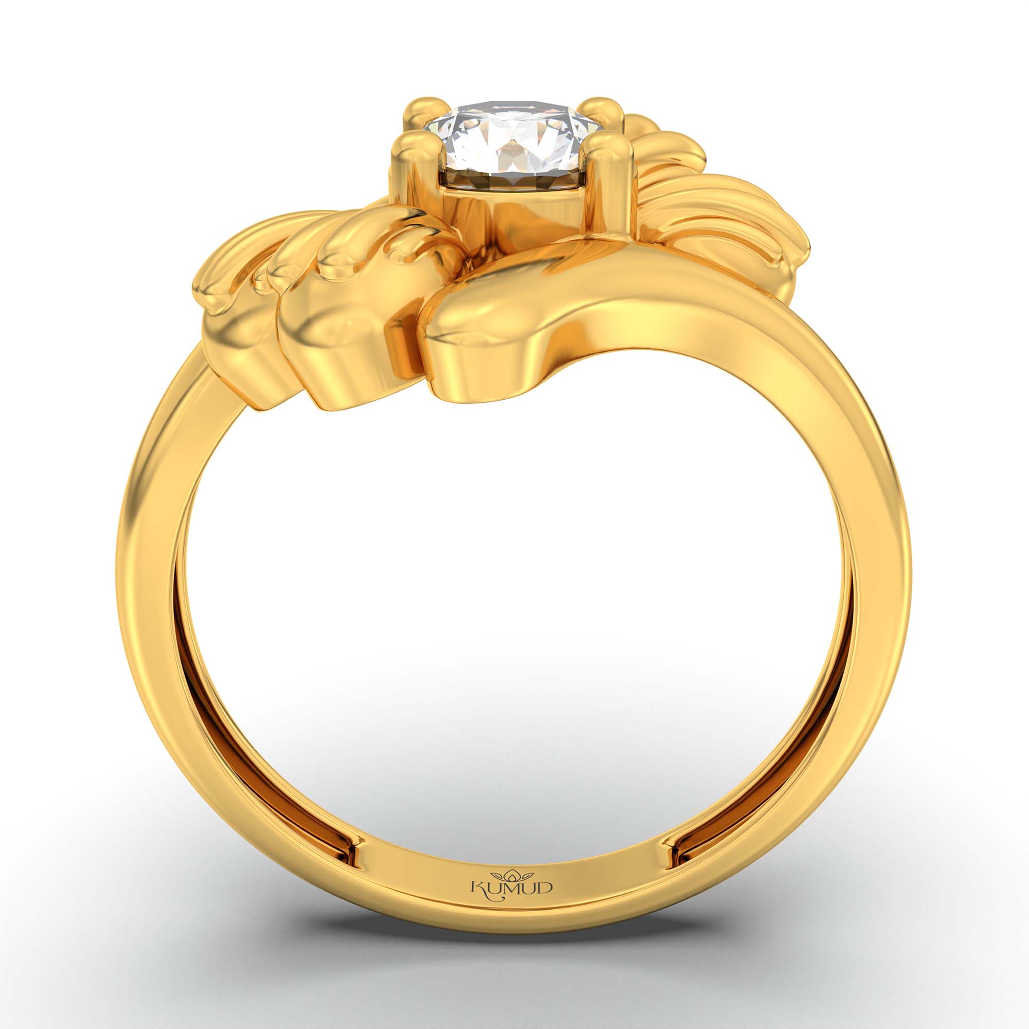 Lab-Grown Diamond Solitaire Ring for Women in 22K Yellow Gold – 0.5 Ct Round, 3 g (Design K13-7-APGAA) thumbnail