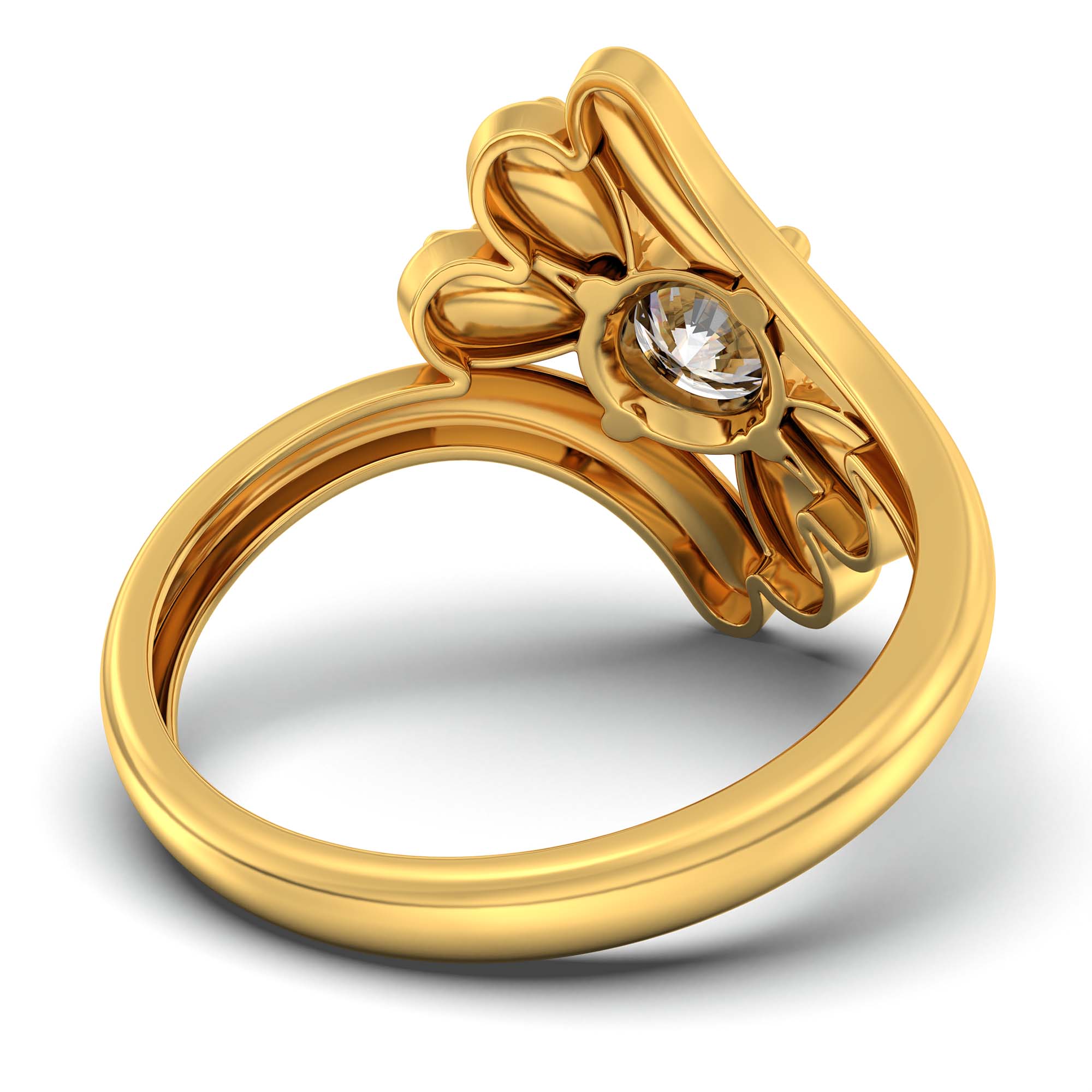 Lab-Grown Diamond Solitaire Ring for Women in 22K Yellow Gold – 0.5 Ct Round, 3 g (Design K13-7-APGAA) thumbnail