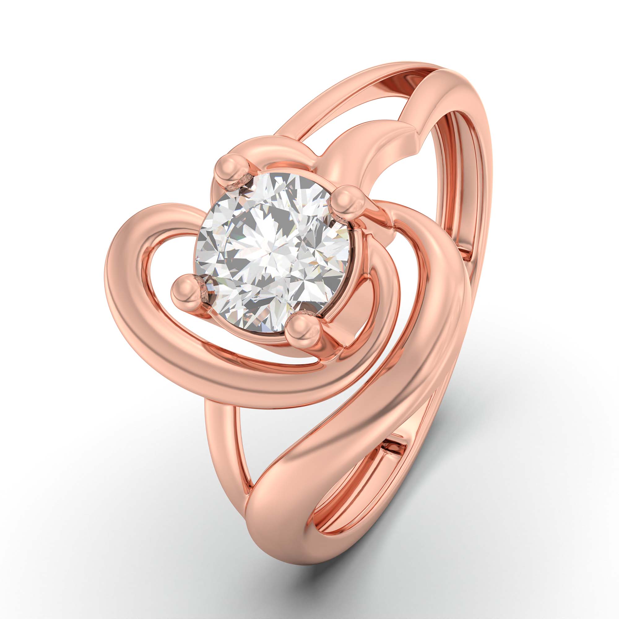 Lab-Grown Diamond Solitaire Ring for Women in 18K Rose Gold – 0.5 Ct Round, 3 g (Design K13-9-APGAA) thumbnail