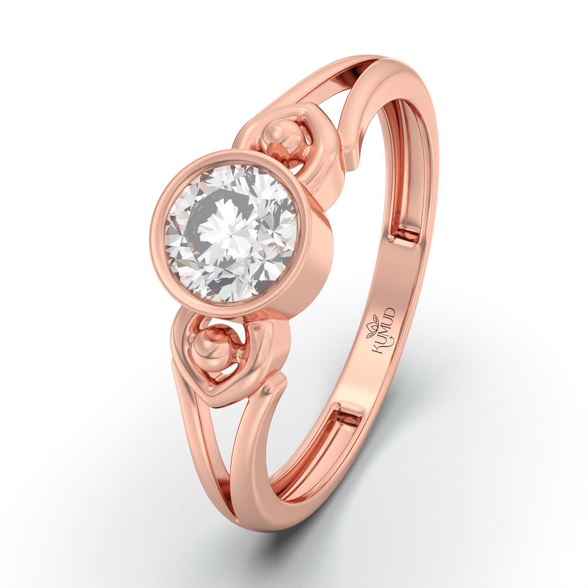 Lab-Grown Diamond Solitaire Ring for Women in 18K Rose Gold – 0.5 Ct Round, 3 g (Design K13-10-BBZAA) thumbnail