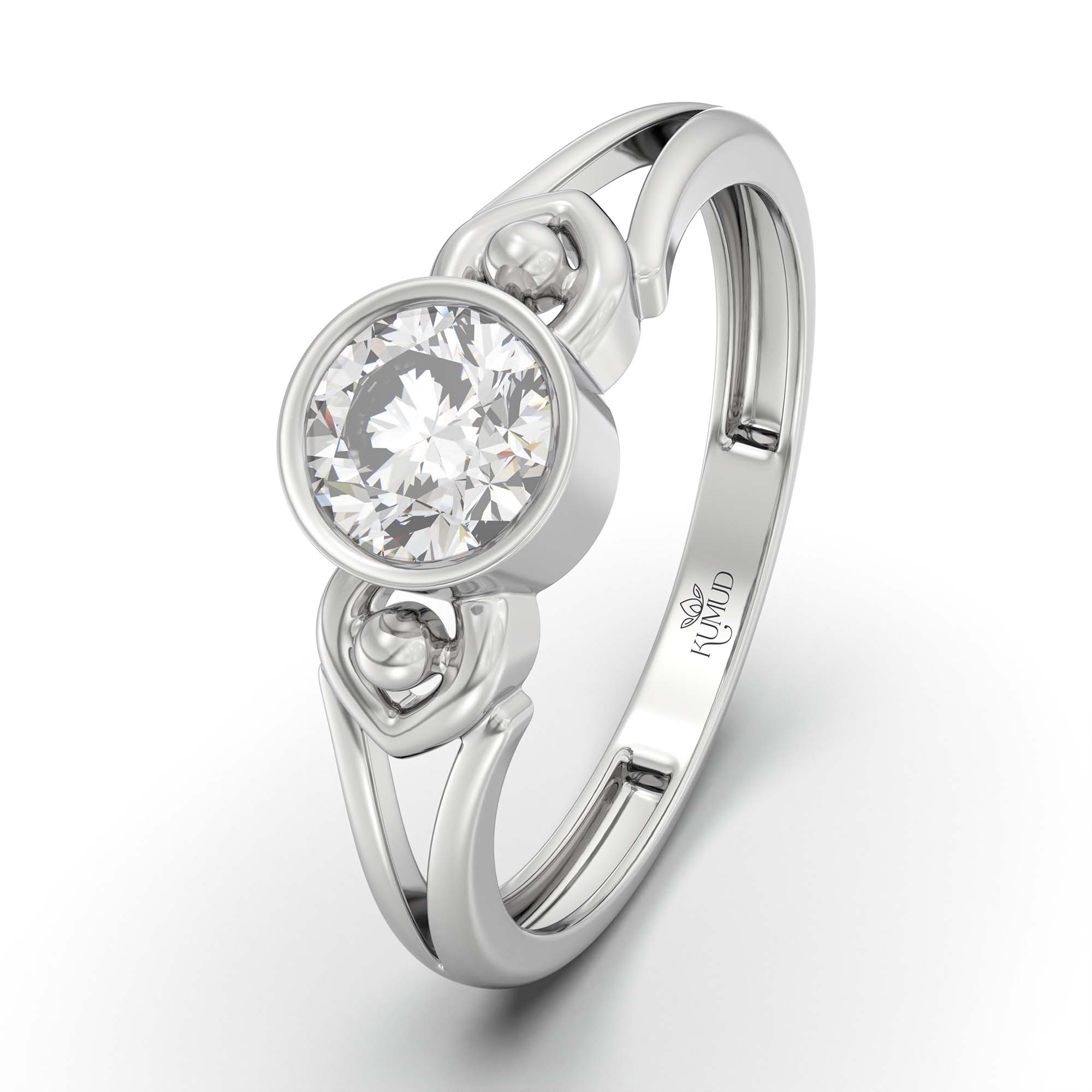 Lab-Grown Diamond Solitaire Ring for Women in 18K White Gold – 0.5 Ct Round, 3 g (Design K13-10-BBZAA) thumbnail