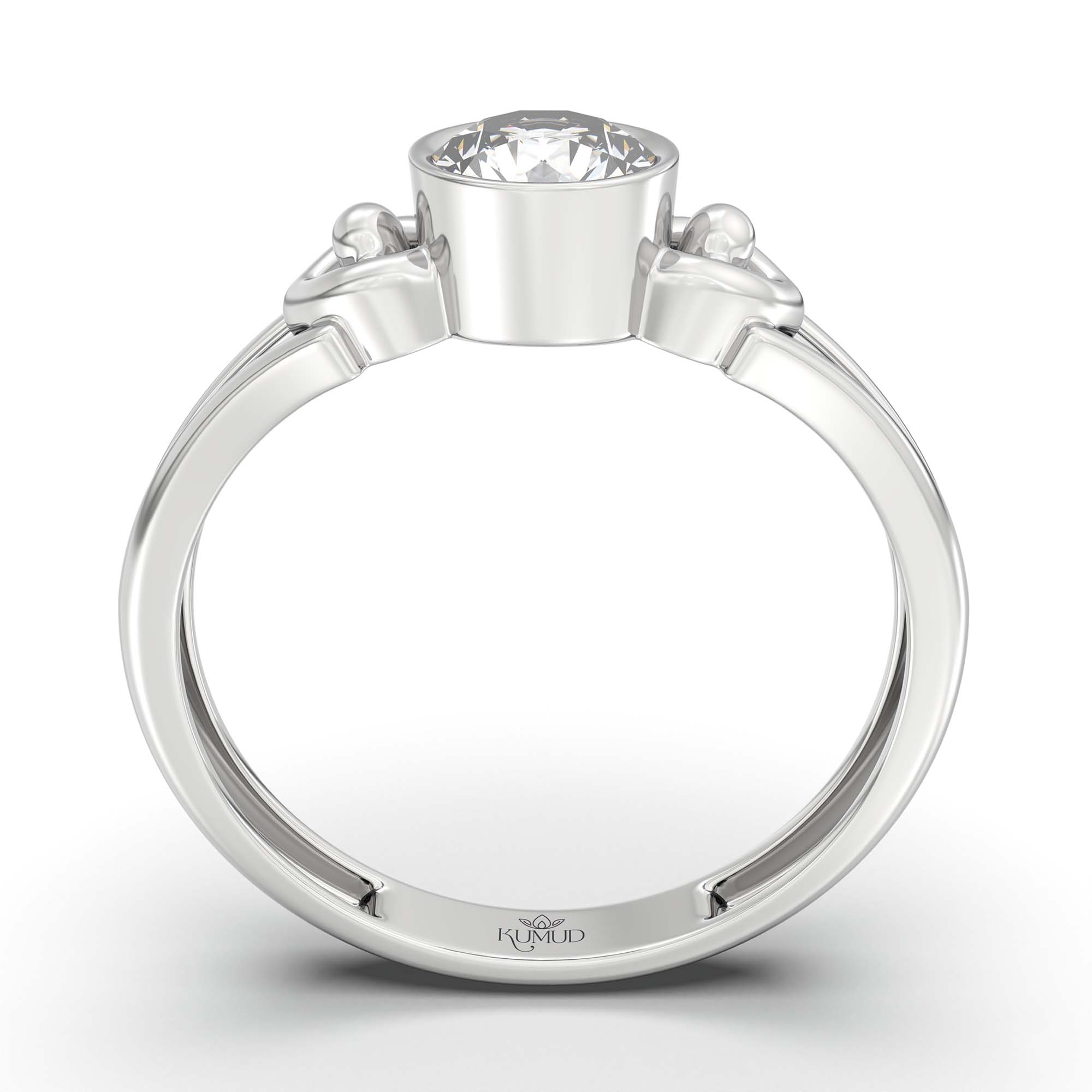 Lab-Grown Diamond Solitaire Ring for Women in 18K White Gold – 0.5 Ct Round, 3 g (Design K13-10-BBZAA) thumbnail