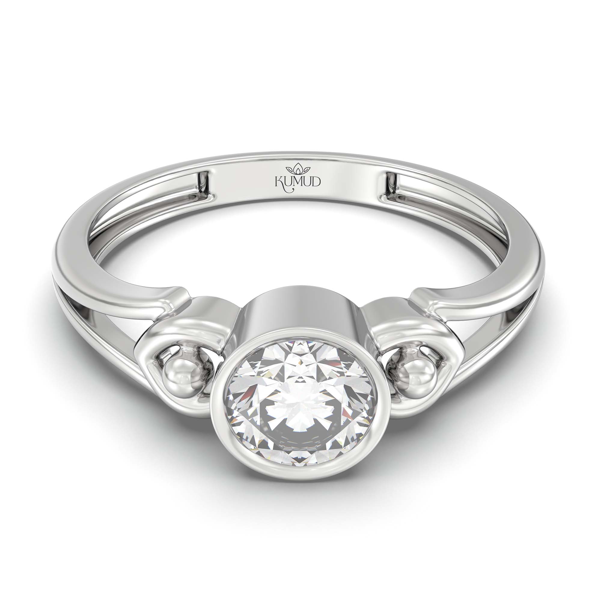 Lab-Grown Diamond Solitaire Ring for Women in 18K White Gold – 0.5 Ct Round, 3 g (Design K13-10-BBZAA) thumbnail