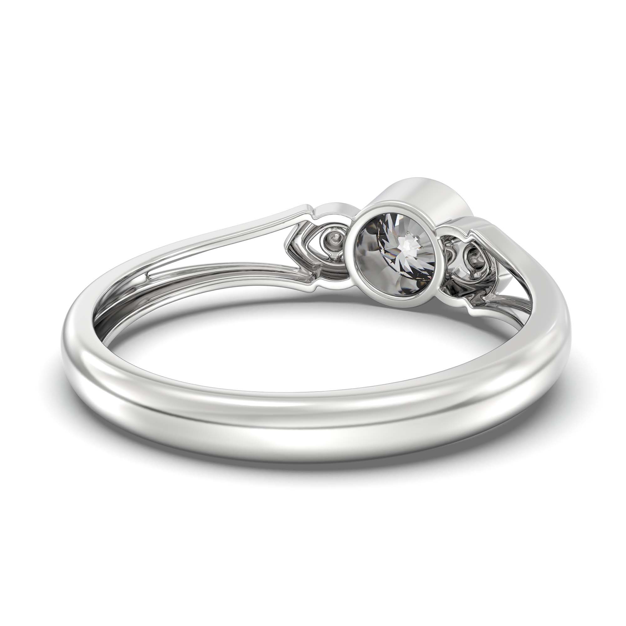 Lab-Grown Diamond Solitaire Ring for Women in 18K White Gold – 0.5 Ct Round, 3 g (Design K13-10-BBZAA) thumbnail