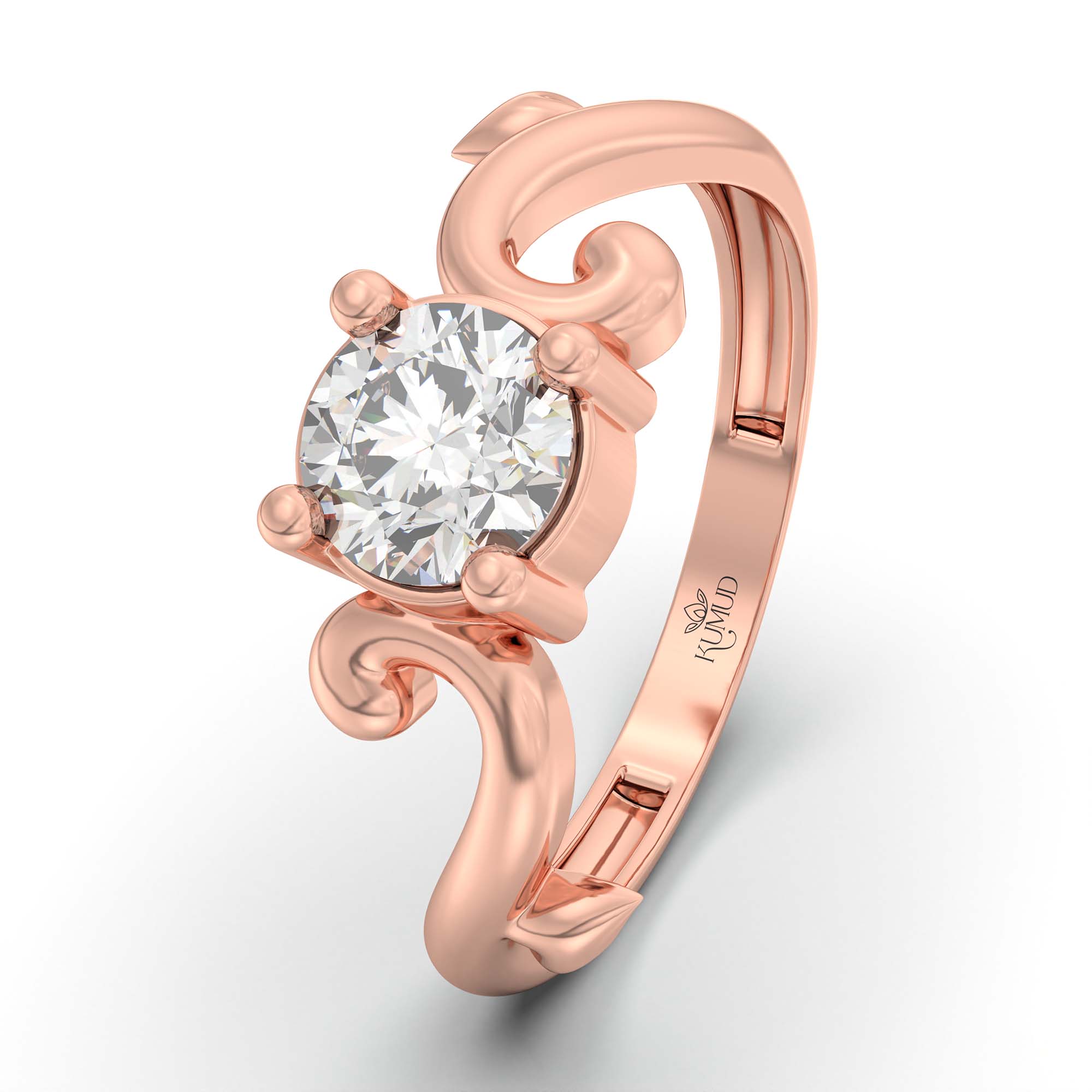 Solitaire Ring in 18K Rose Gold with Lab grown diamond thumbnail