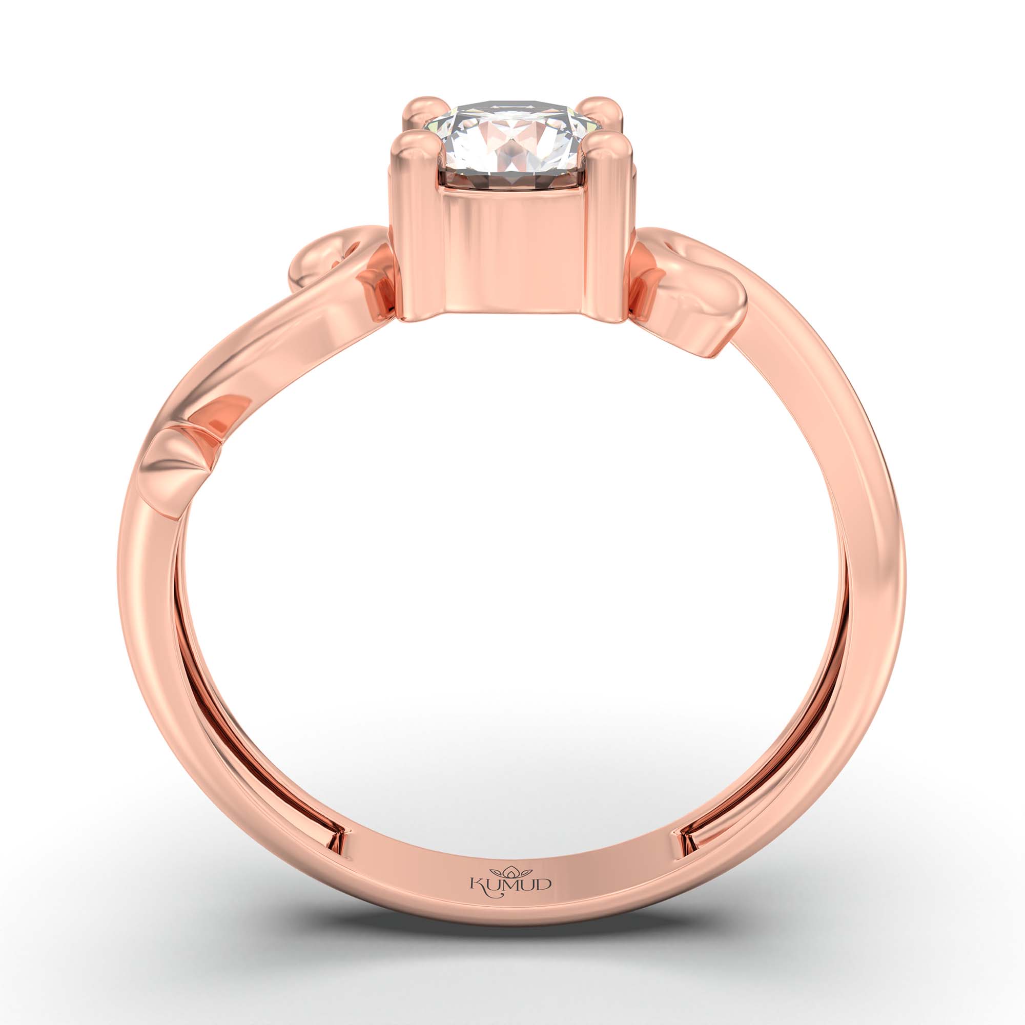 Solitaire Ring in 18K Rose Gold with Lab grown diamond thumbnail