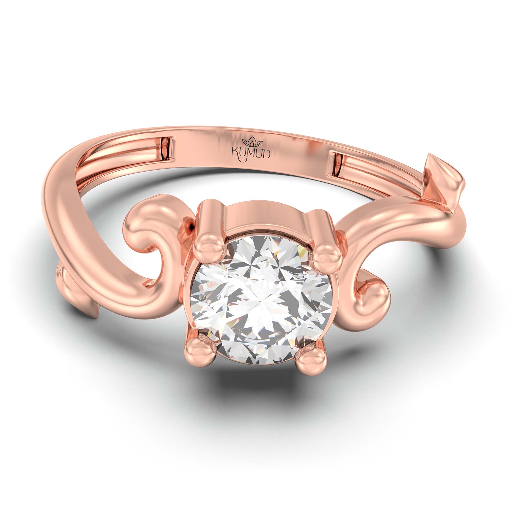 Solitaire Ring in 18K Rose Gold with Lab grown diamond thumbnail