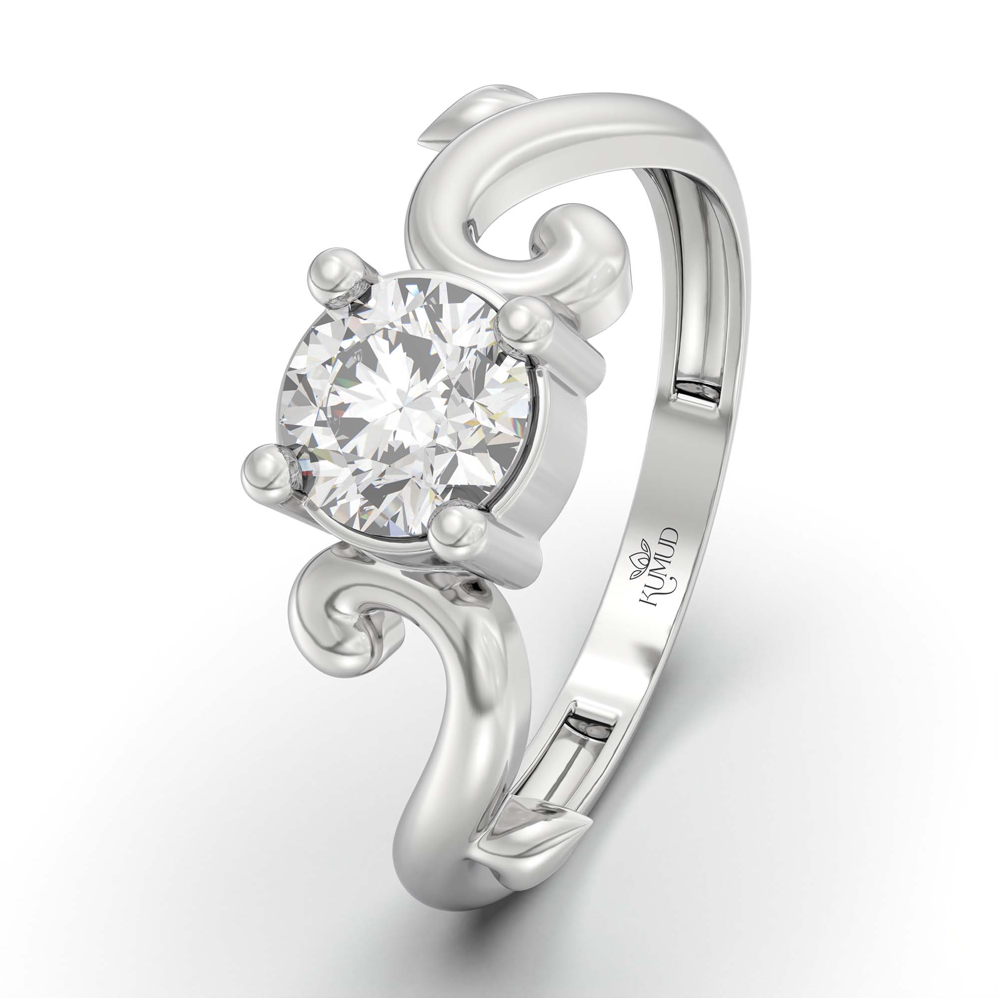 Lab-Grown Diamond Solitaire Ring for Women in 18K White Gold – 0.5 Ct Round, 3 g (Design K13-11-APGAA) thumbnail