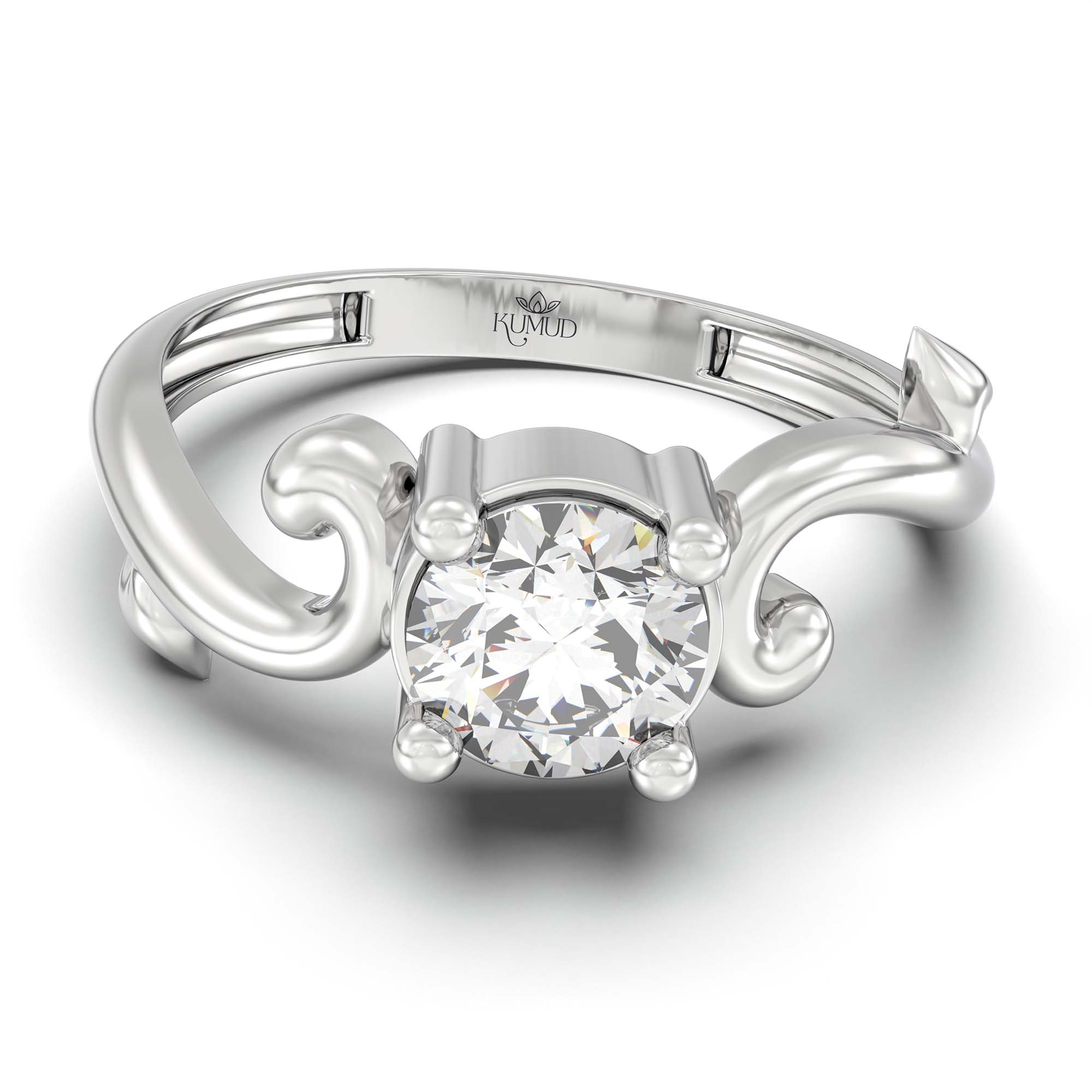 Lab-Grown Diamond Solitaire Ring for Women in 18K White Gold – 0.5 Ct Round, 3 g (Design K13-11-APGAA) thumbnail