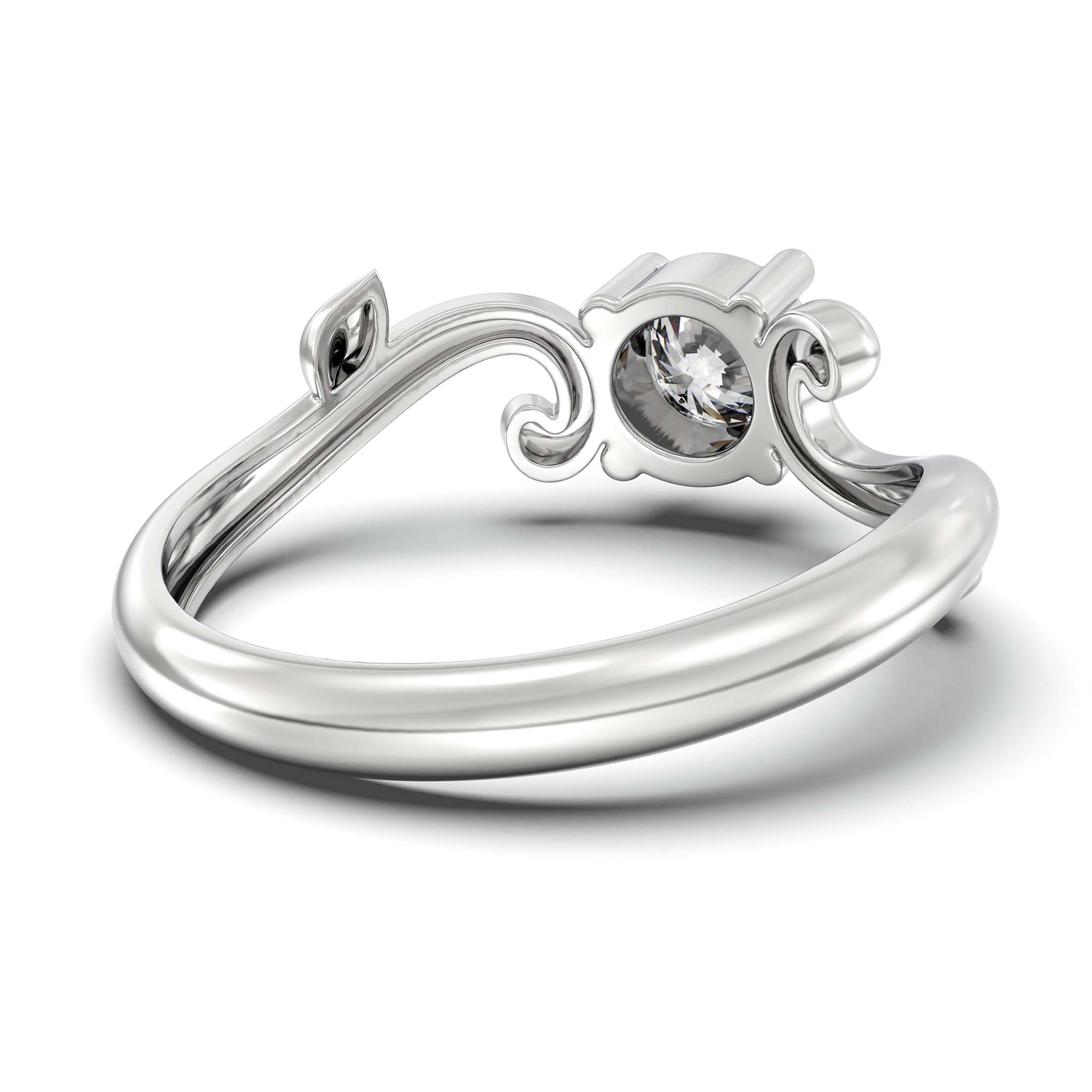 Lab-Grown Diamond Solitaire Ring for Women in 18K White Gold – 0.5 Ct Round, 3 g (Design K13-11-APGAA) thumbnail