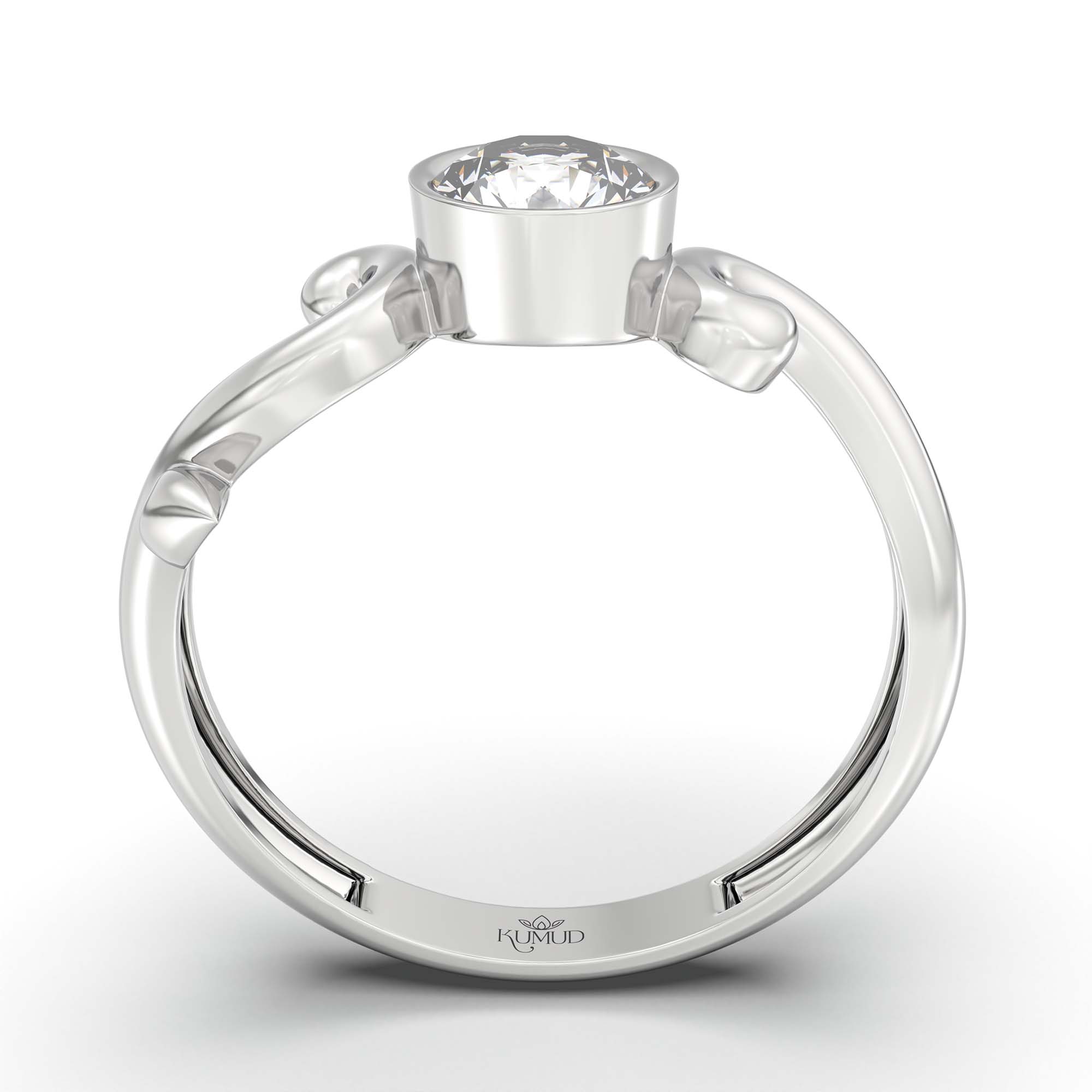 Lab-Grown Diamond Solitaire Ring for Women in 18K White Gold – 0.5 Ct Round, 3 g (Design K13-11-BBZAA) thumbnail