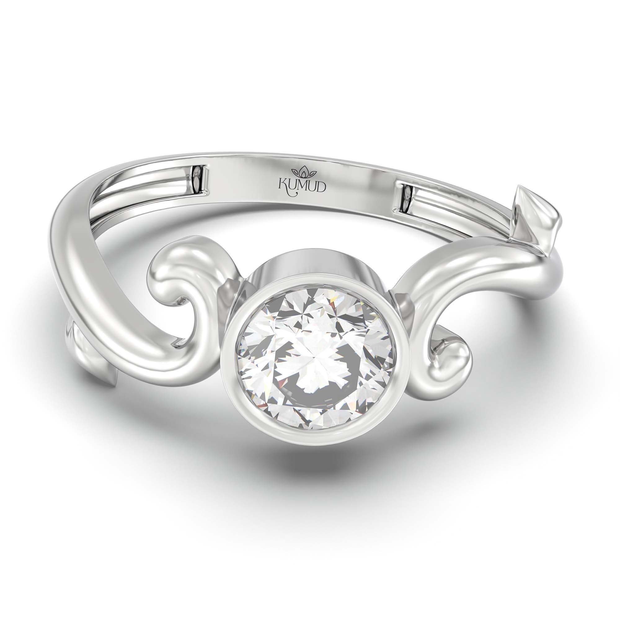 Lab-Grown Diamond Solitaire Ring for Women in 18K White Gold – 0.5 Ct Round, 3 g (Design K13-11-BBZAA) thumbnail