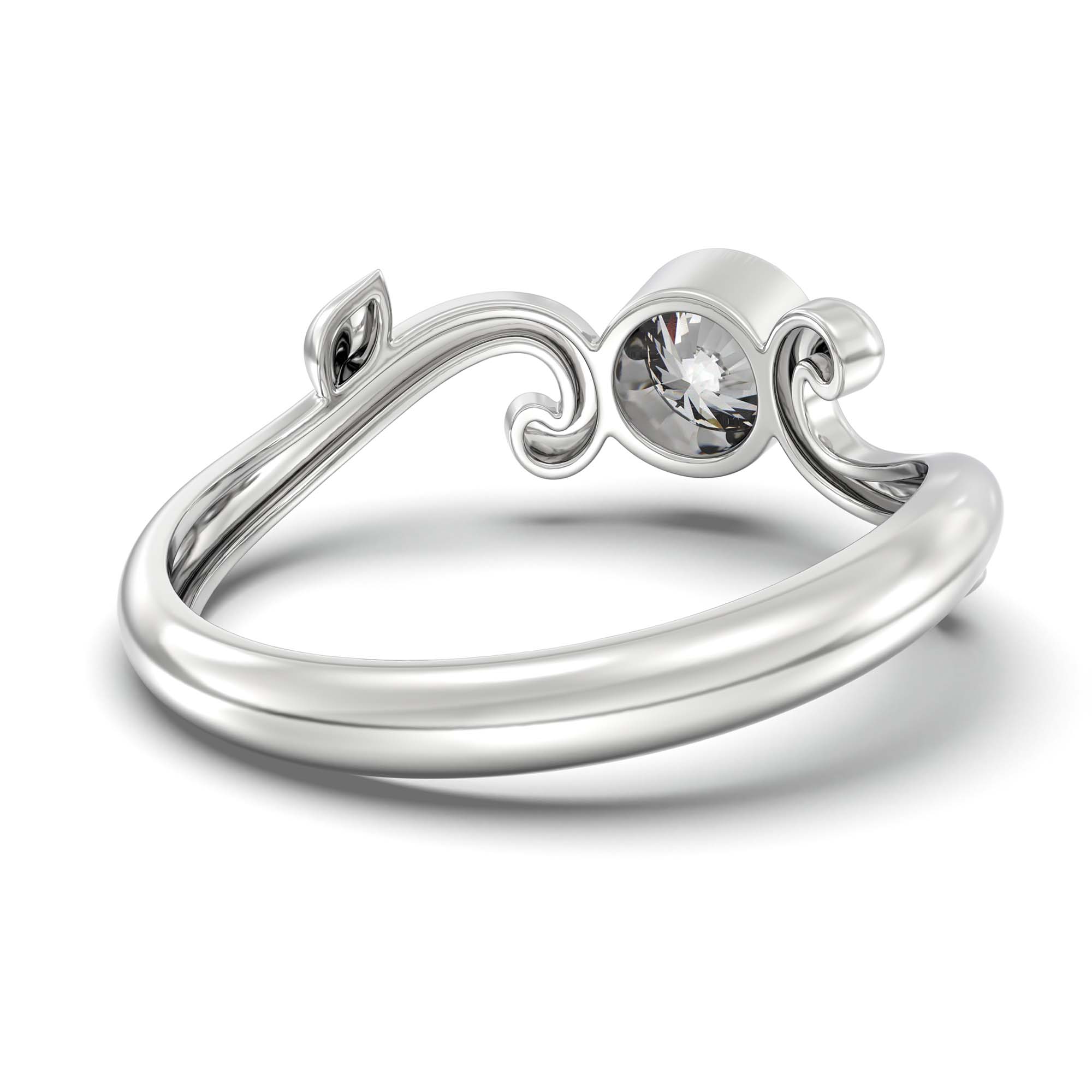 Lab-Grown Diamond Solitaire Ring for Women in 18K White Gold – 0.5 Ct Round, 3 g (Design K13-11-BBZAA) thumbnail