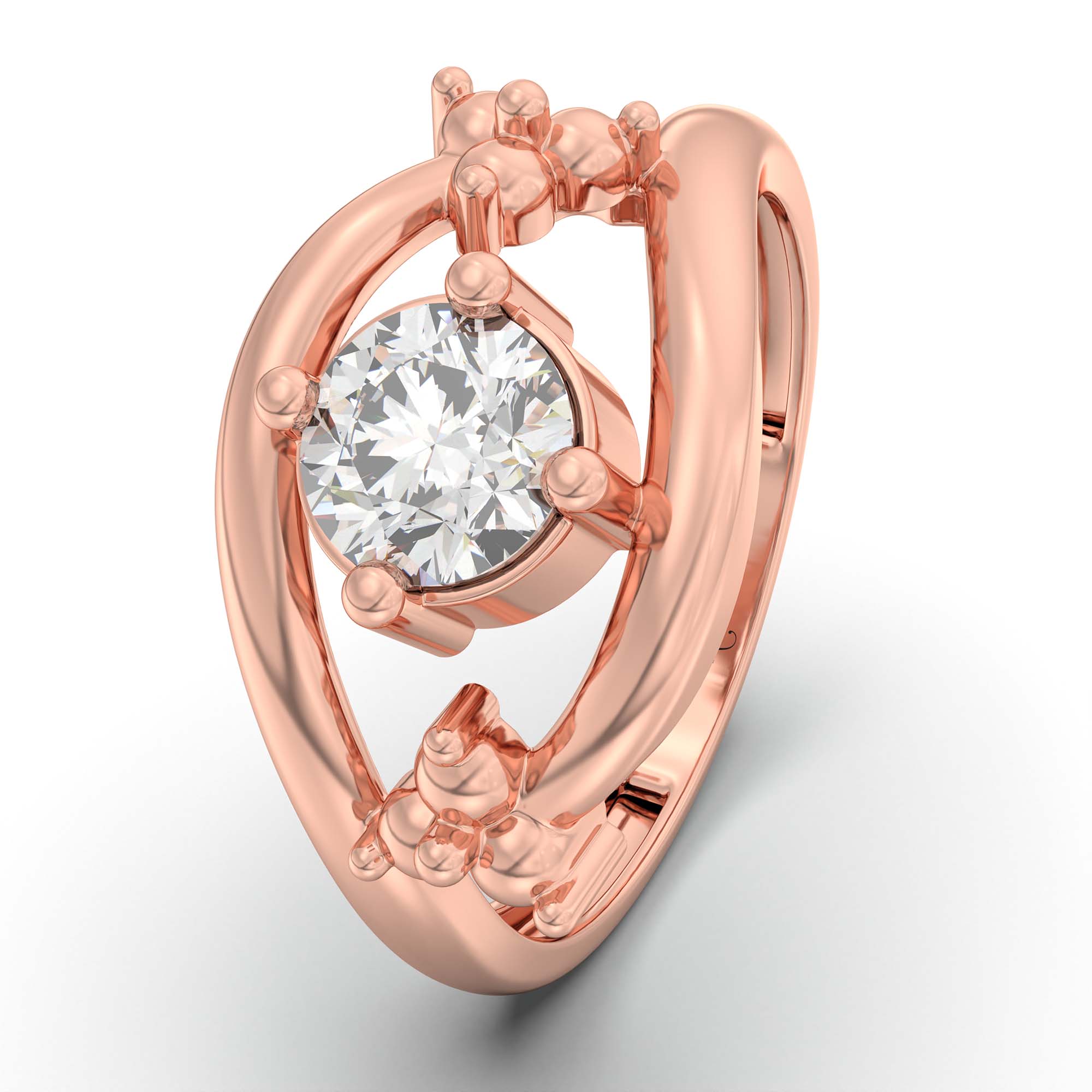 Lab-Grown Diamond Solitaire Ring for Women in 18K Rose Gold – 0.5 Ct Round, 3 g (Design K13-12-APGAA) thumbnail
