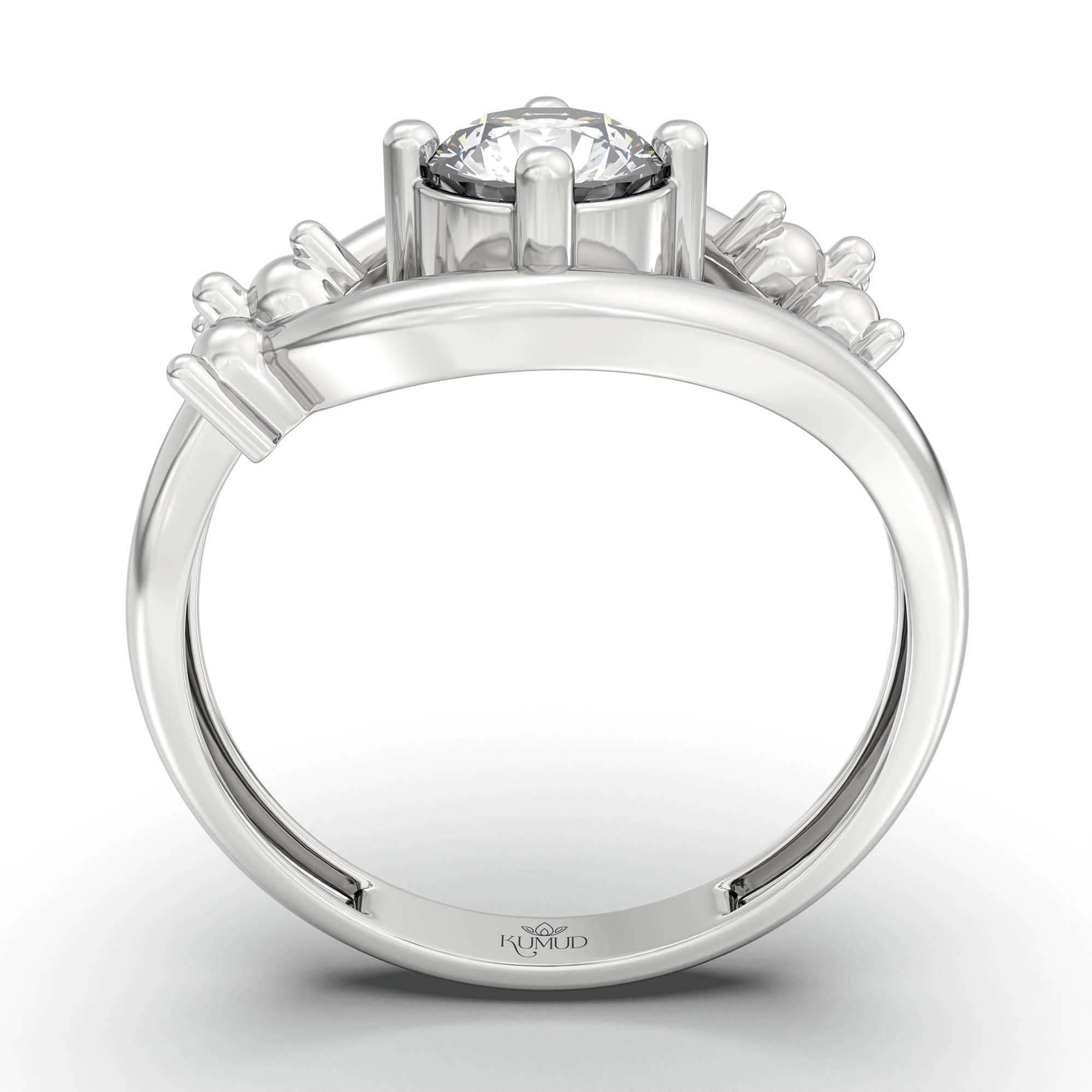 Lab-Grown Diamond Solitaire Ring for Women in 18K White Gold – 0.5 Ct Round, 3 g (Design K13-12-APGAA) thumbnail