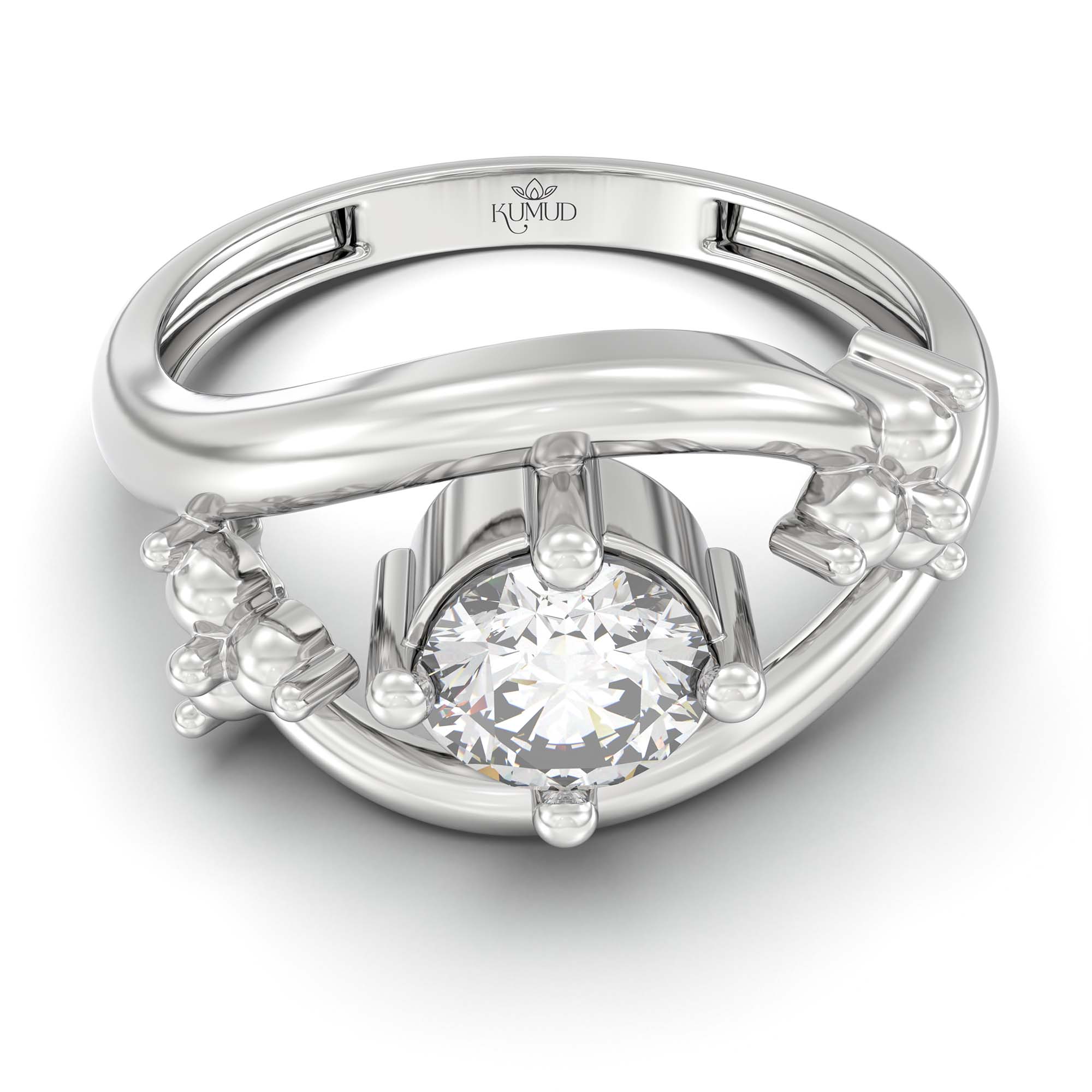 Lab-Grown Diamond Solitaire Ring for Women in 18K White Gold – 0.5 Ct Round, 3 g (Design K13-12-APGAA) thumbnail