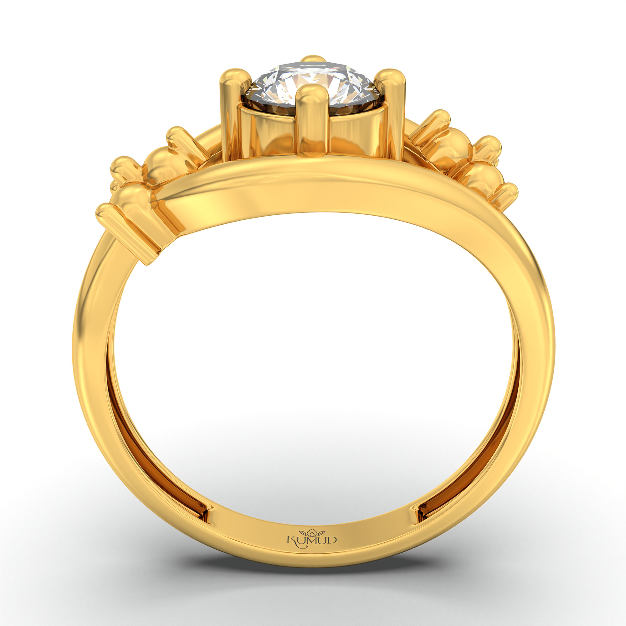 Lab-Grown Diamond Solitaire Ring for Women in 22K Yellow Gold – 0.5 Ct Round, 3 g (Design K13-12-APGAA) thumbnail