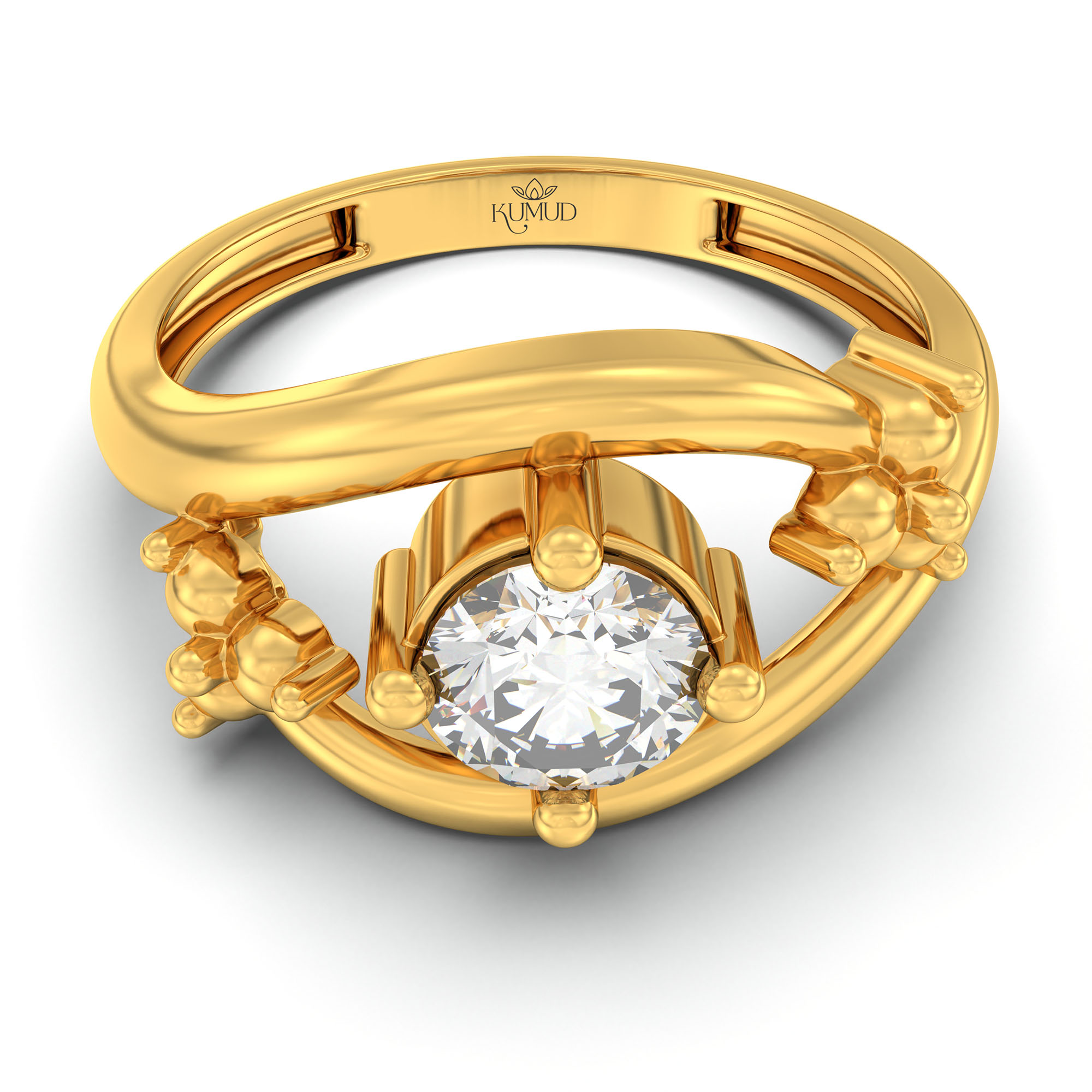 Lab-Grown Diamond Solitaire Ring for Women in 22K Yellow Gold – 0.5 Ct Round, 3 g (Design K13-12-APGAA) thumbnail