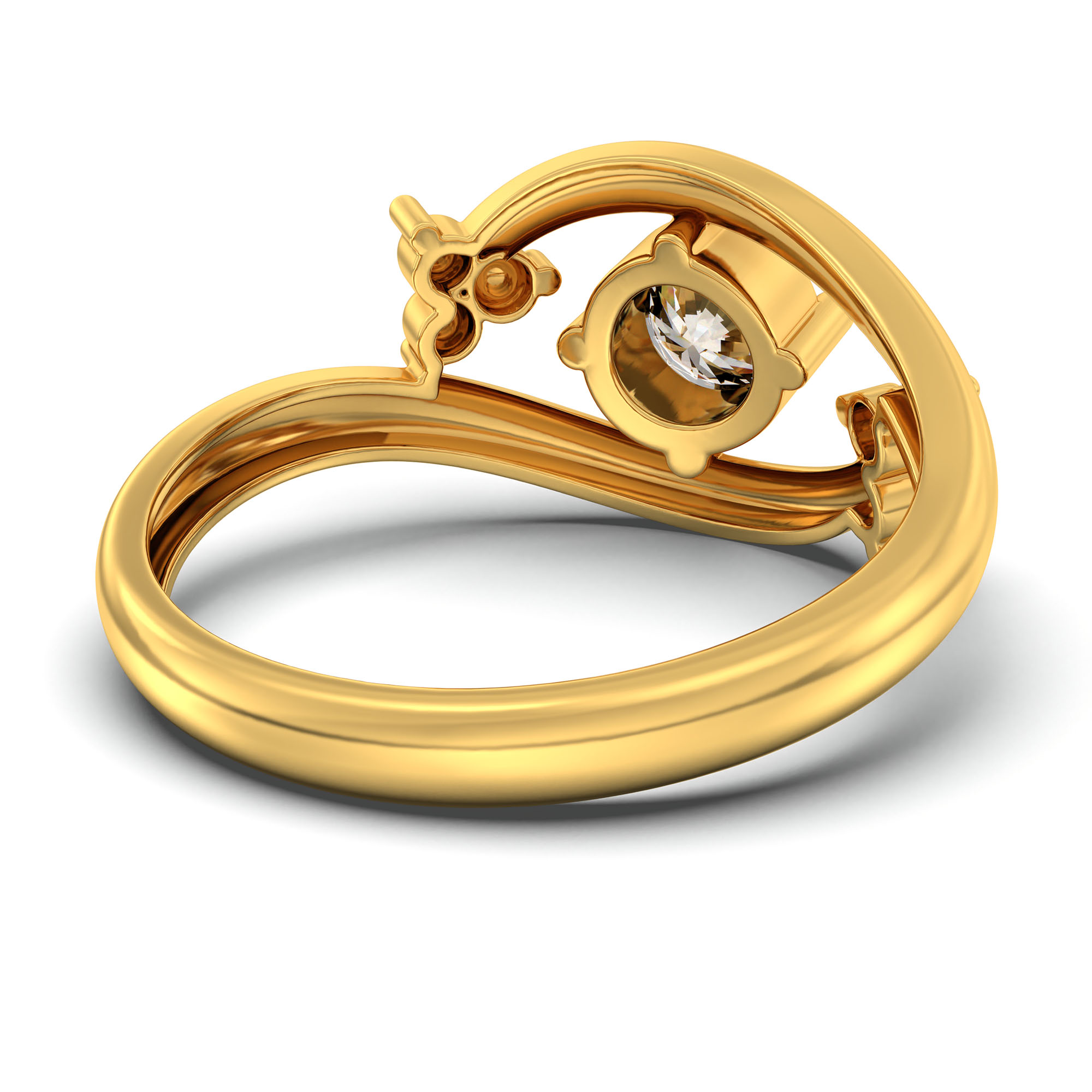 Lab-Grown Diamond Solitaire Ring for Women in 22K Yellow Gold – 0.5 Ct Round, 3 g (Design K13-12-APGAA) thumbnail