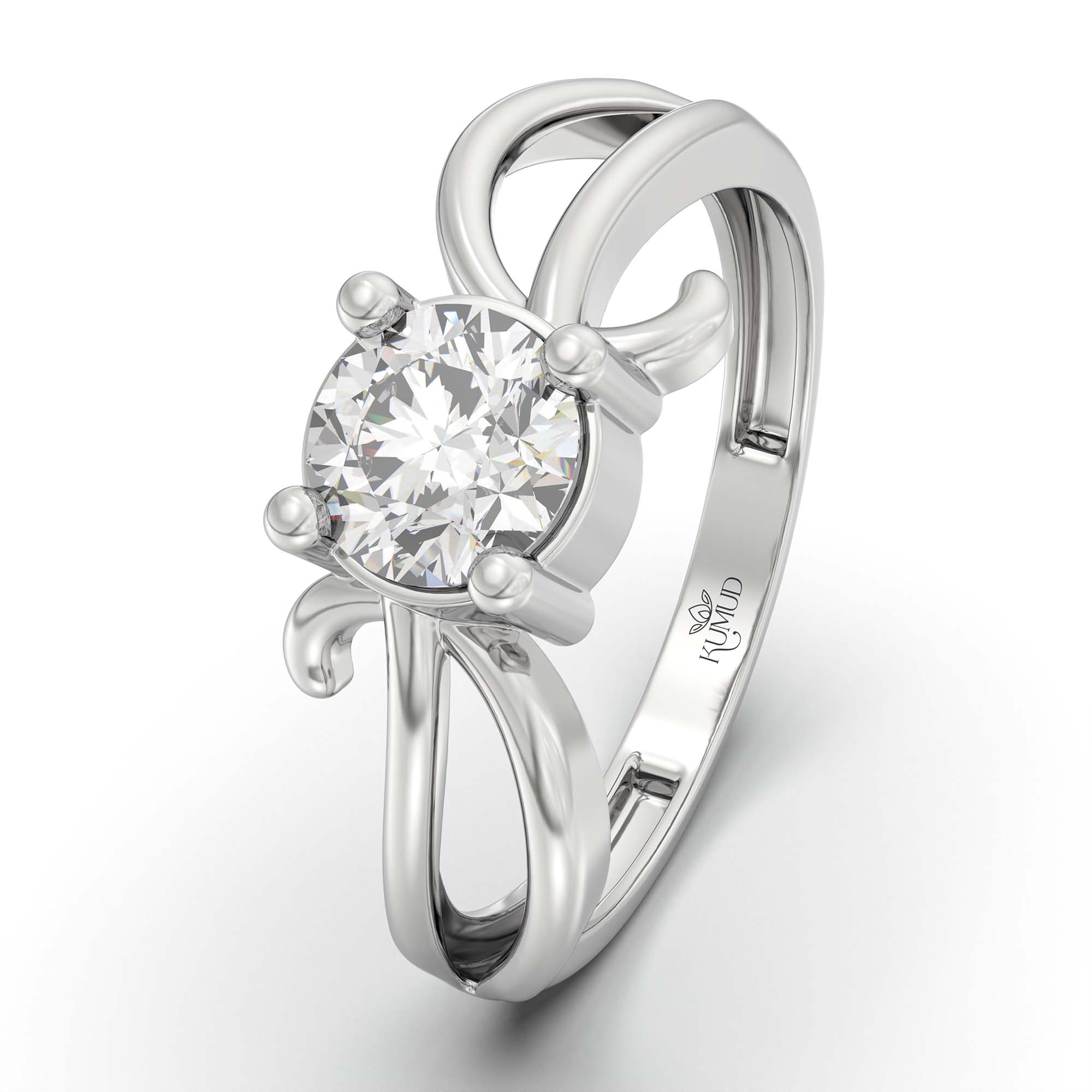 Lab-Grown Diamond Solitaire Ring for Women in 18K White Gold – 0.5 Ct Round, 3 g (Design K13-13-APGAA) thumbnail