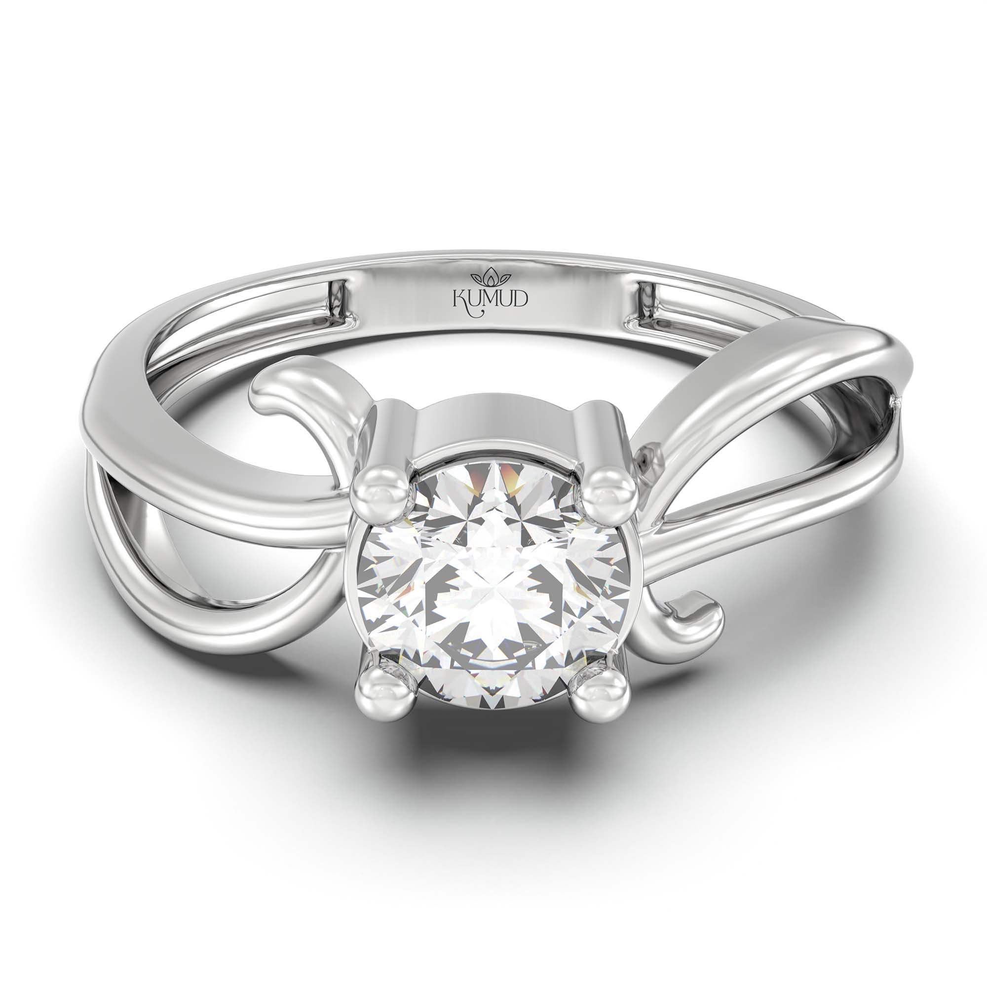 Lab-Grown Diamond Solitaire Ring for Women in 18K White Gold – 0.5 Ct Round, 3 g (Design K13-13-APGAA) thumbnail