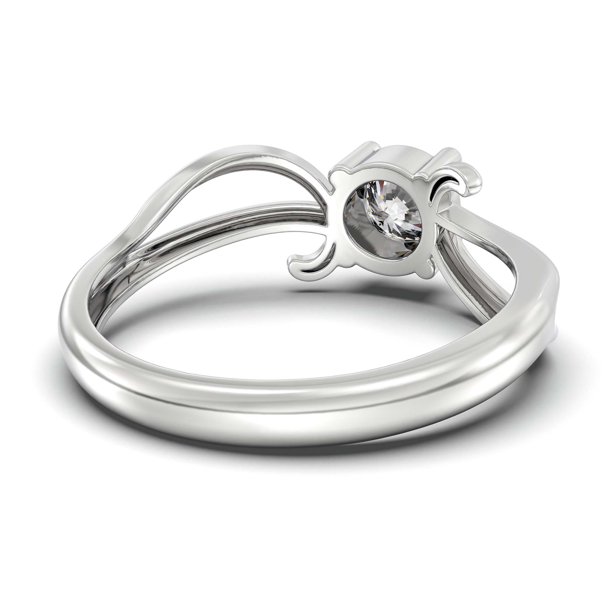 Lab-Grown Diamond Solitaire Ring for Women in 18K White Gold – 0.5 Ct Round, 3 g (Design K13-13-APGAA) thumbnail