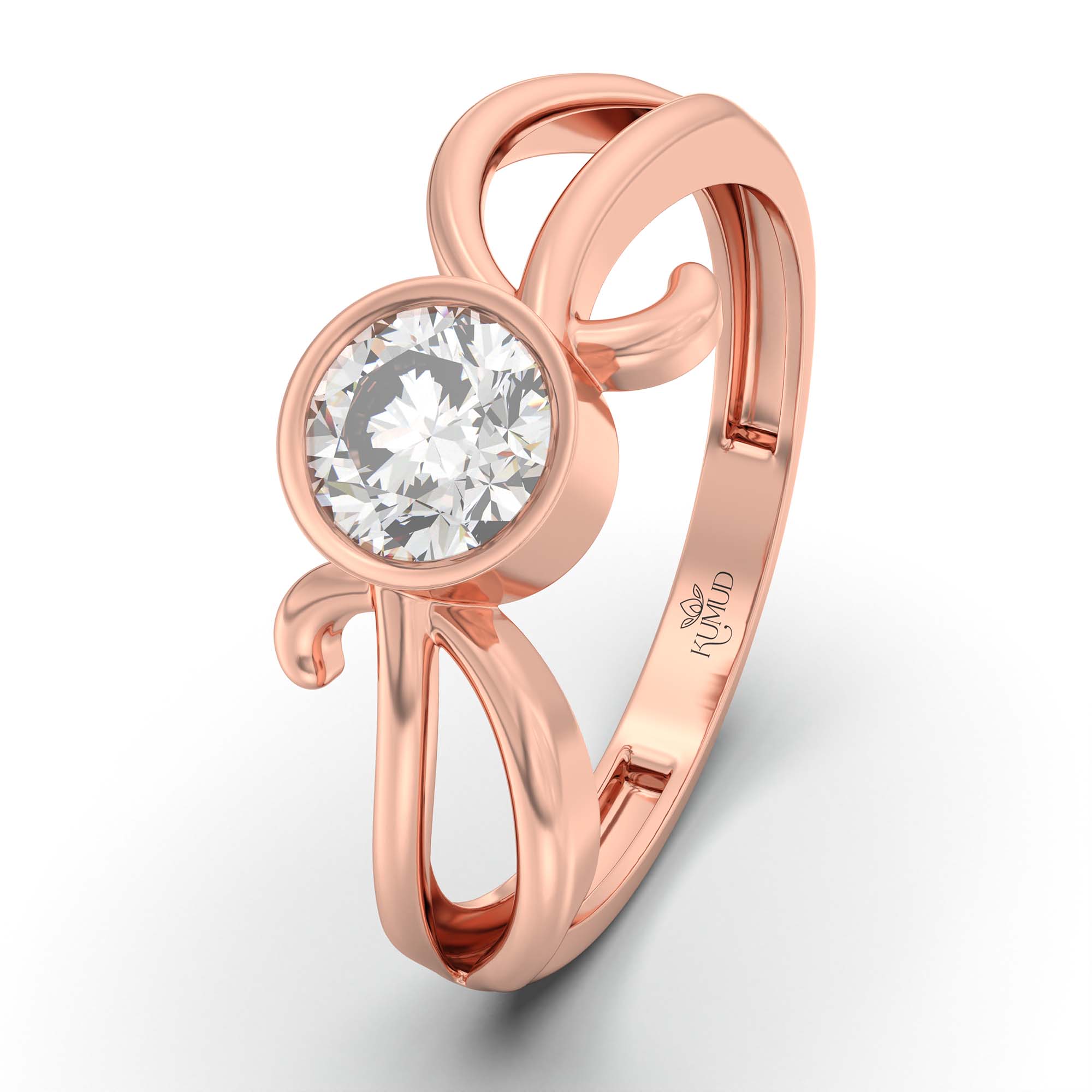 Lab-Grown Diamond Solitaire Ring for Women in 18K Rose Gold – 0.5 Ct Round, 3 g (Design K13-13-BBZAA) thumbnail
