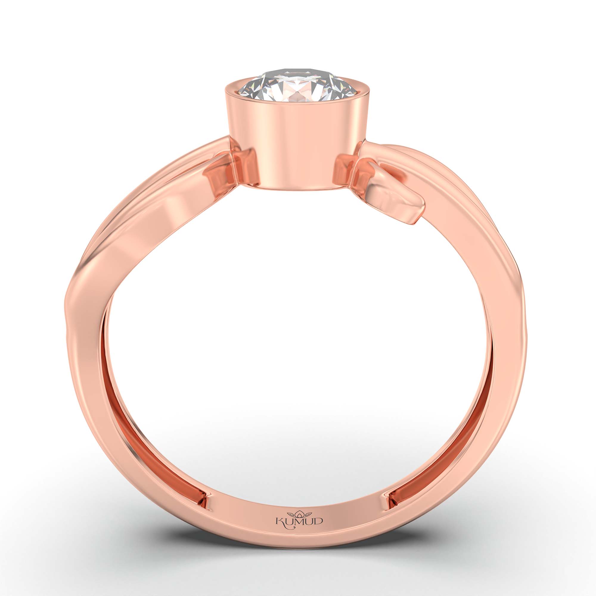 Lab-Grown Diamond Solitaire Ring for Women in 18K Rose Gold – 0.5 Ct Round, 3 g (Design K13-13-BBZAA) thumbnail