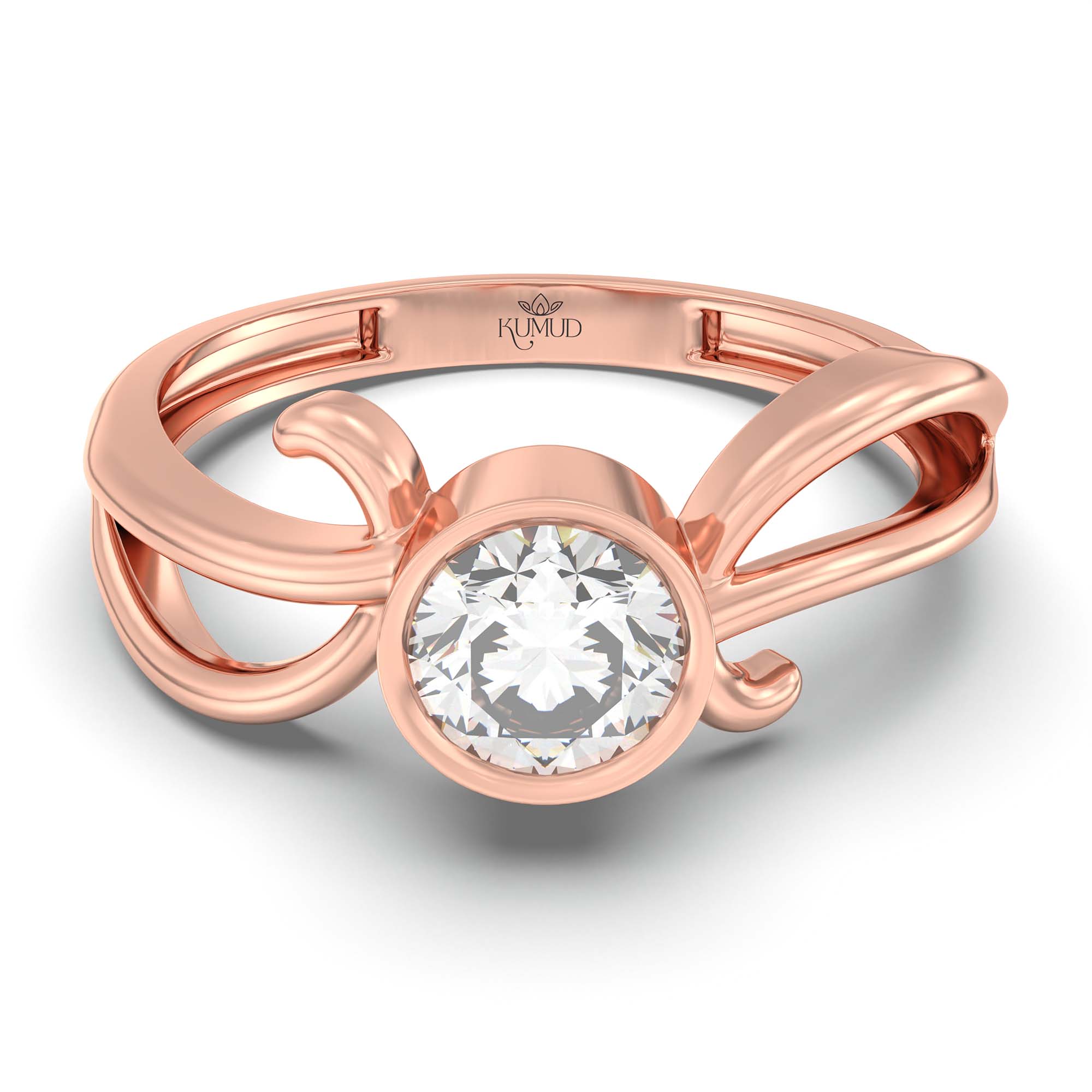 Lab-Grown Diamond Solitaire Ring for Women in 18K Rose Gold – 0.5 Ct Round, 3 g (Design K13-13-BBZAA) thumbnail